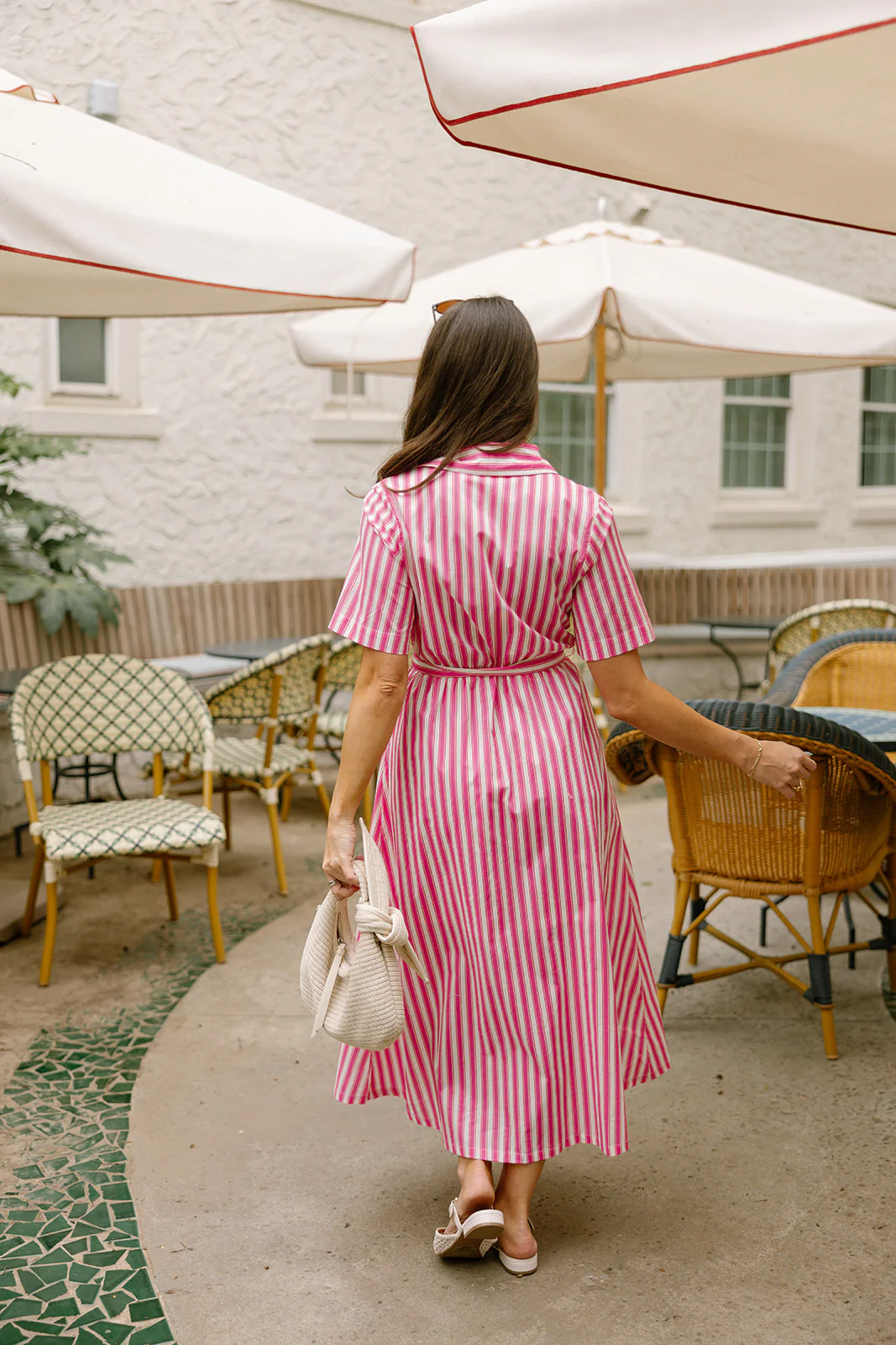 Juliette Stripe Button Up Midi Dress - Image 5