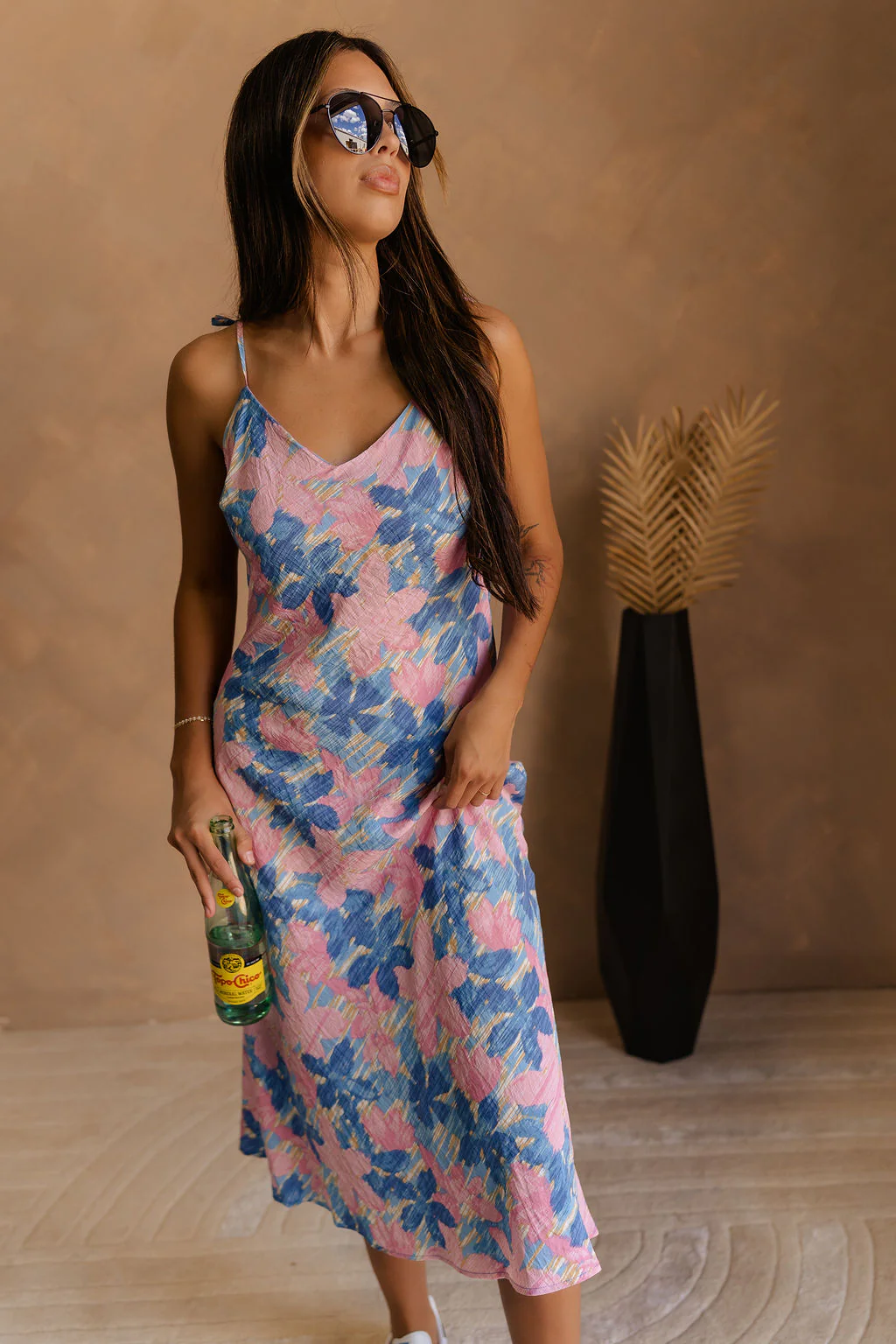 Madison Blue and Rose Pink Midi Dress - Image 4