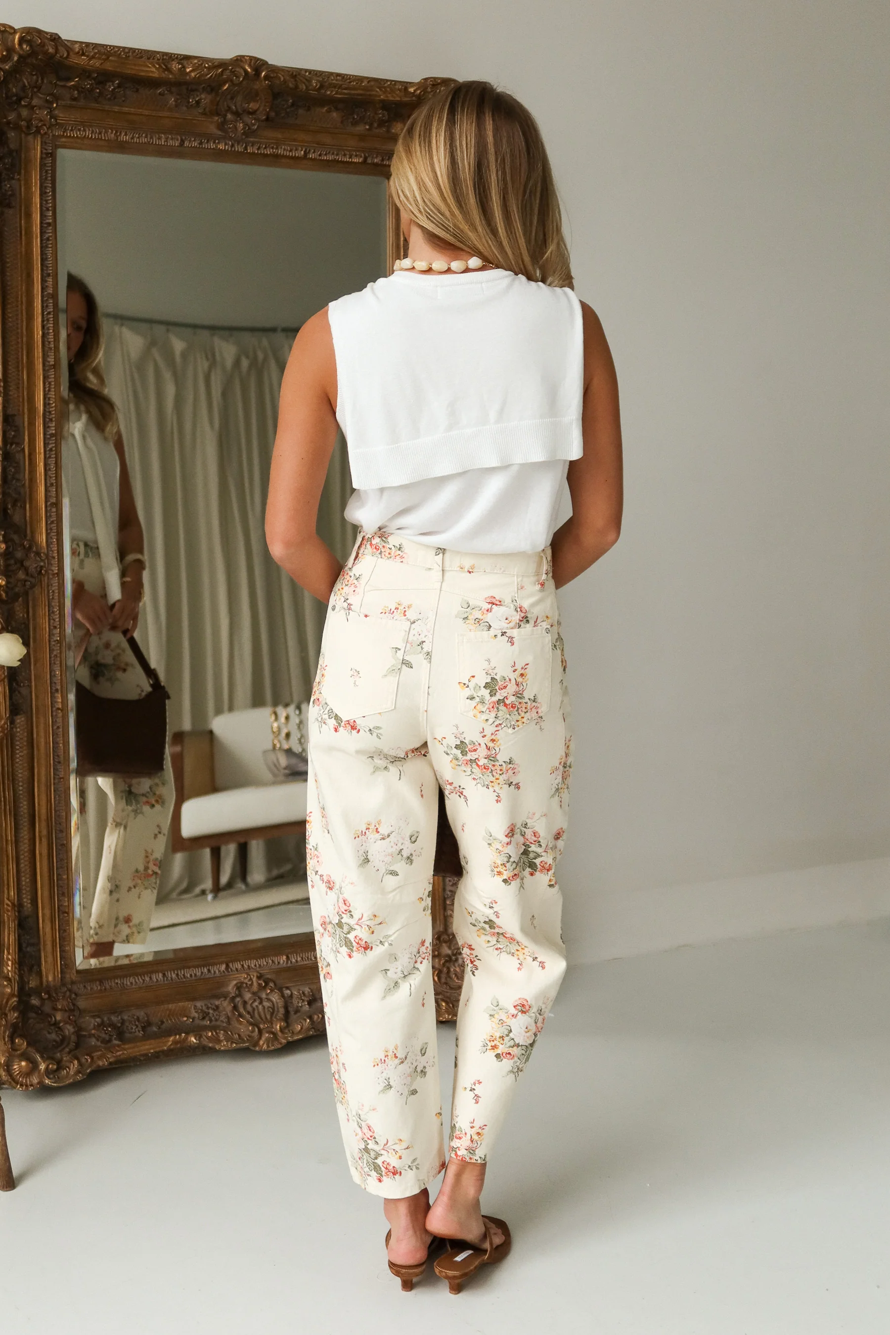 Dahlia Ivory Front Tie Knit Tank - Image 4