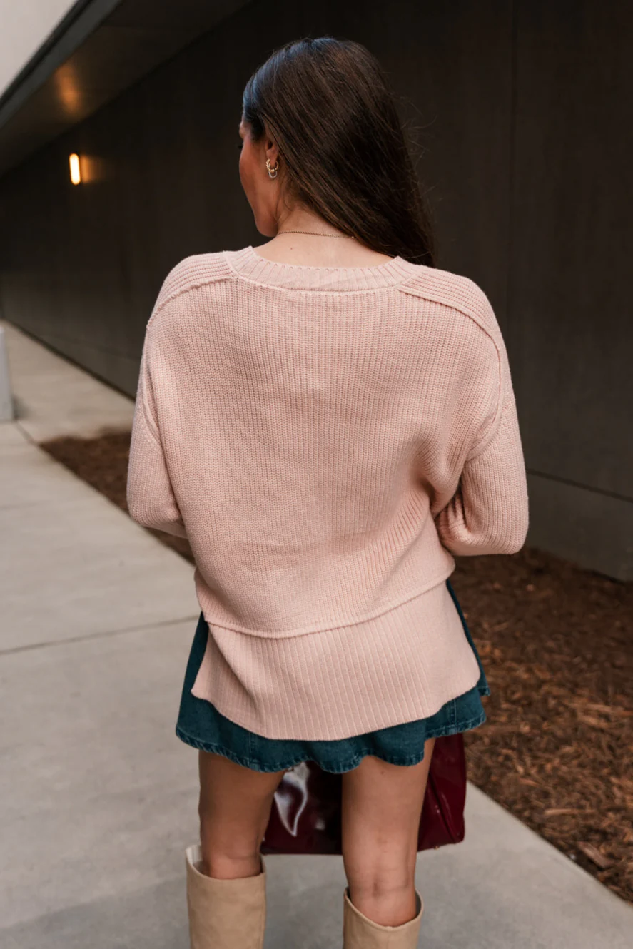 Dahlia Light Pink Long Sleeve Sweater - Image 4