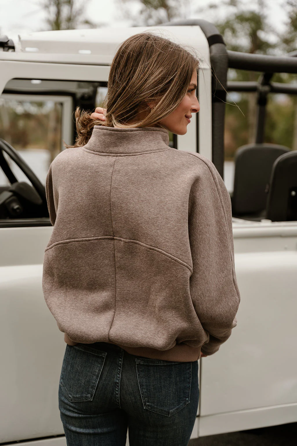Dakota Brown Heather Quarter Zip Pullover - Image 4