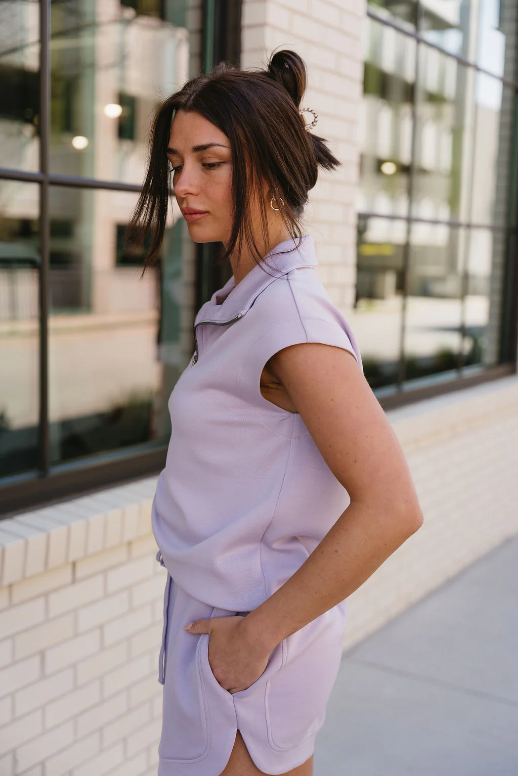 Dakota Lilac Quarter-Zip Butter Soft Top - Image 4