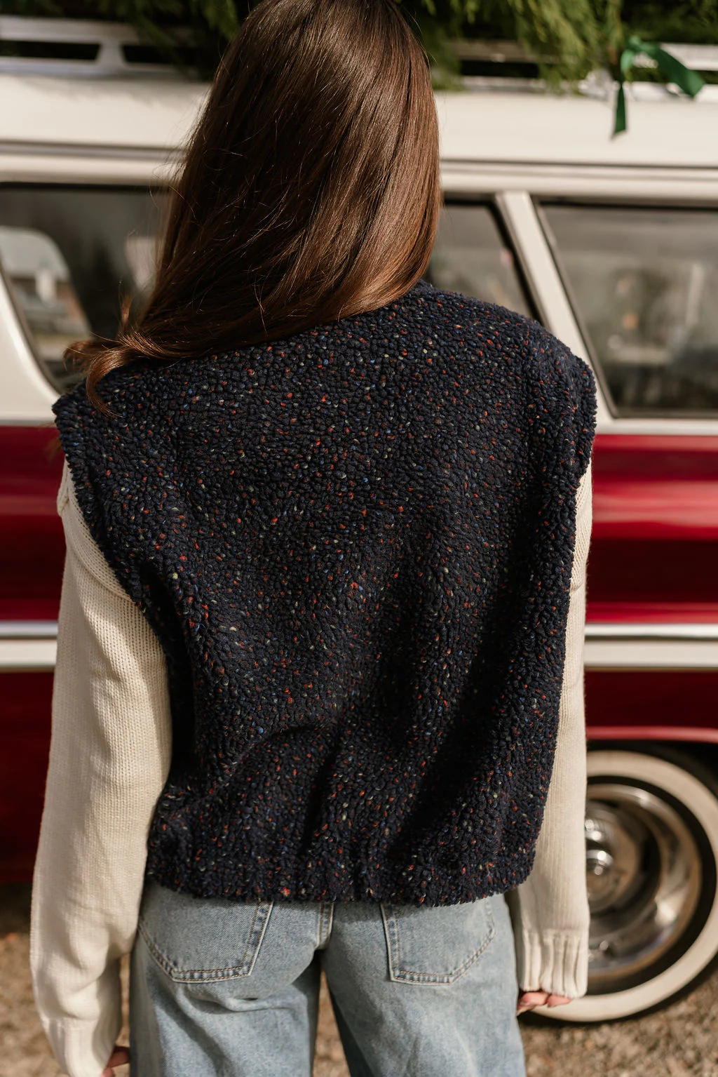 Dakota Navy Multi Sherpa Vest - Image 4