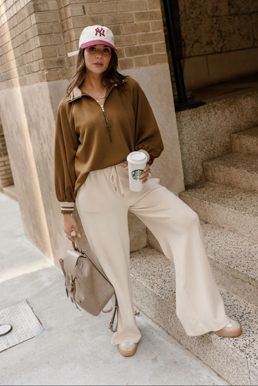 Dalia Olive Quarter Zip-Up Top - Image 2