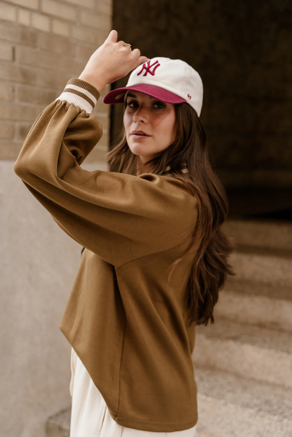 Dalia Olive Quarter Zip-Up Top - Image 5