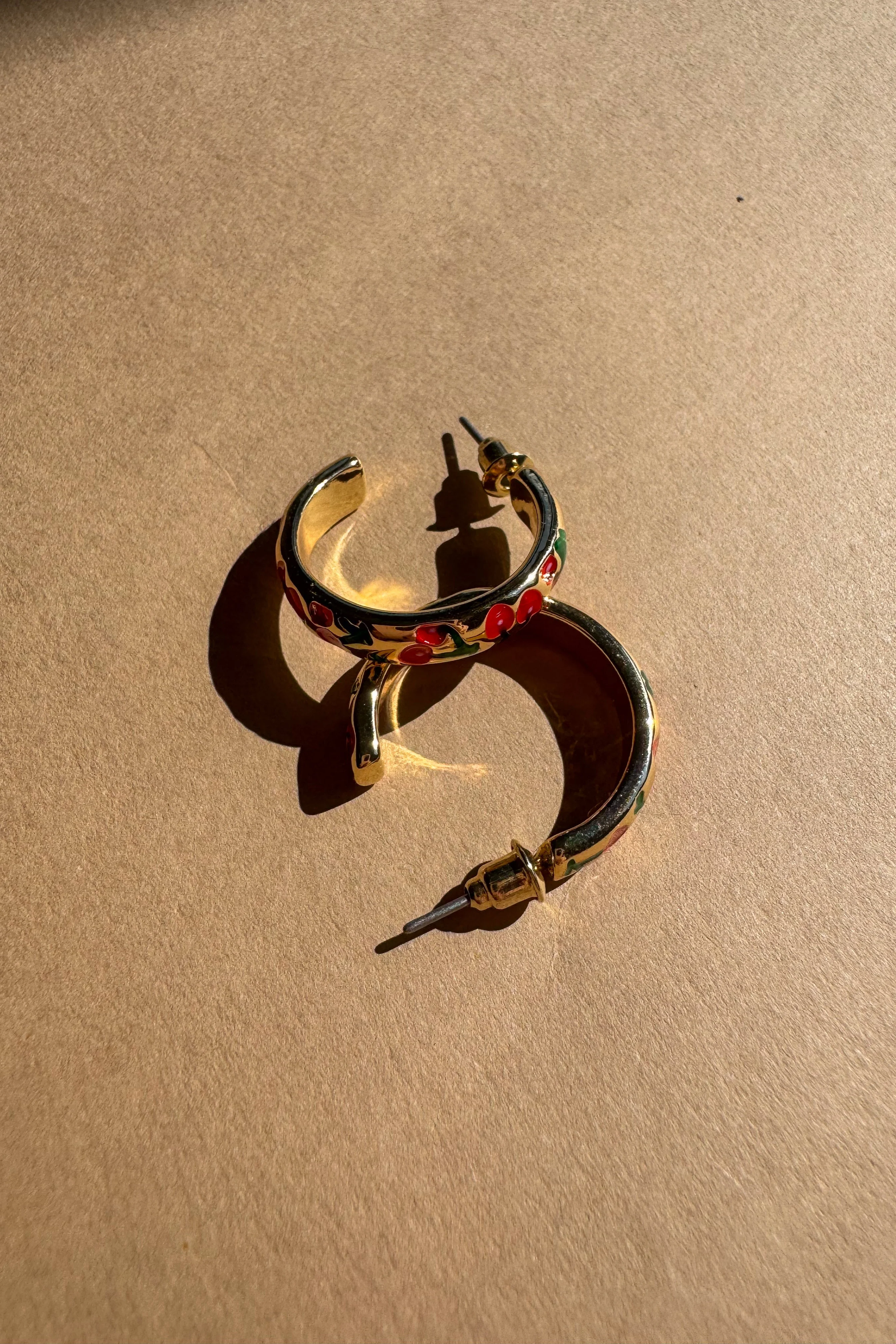 Dana Gold Cherry Hoop Earrings