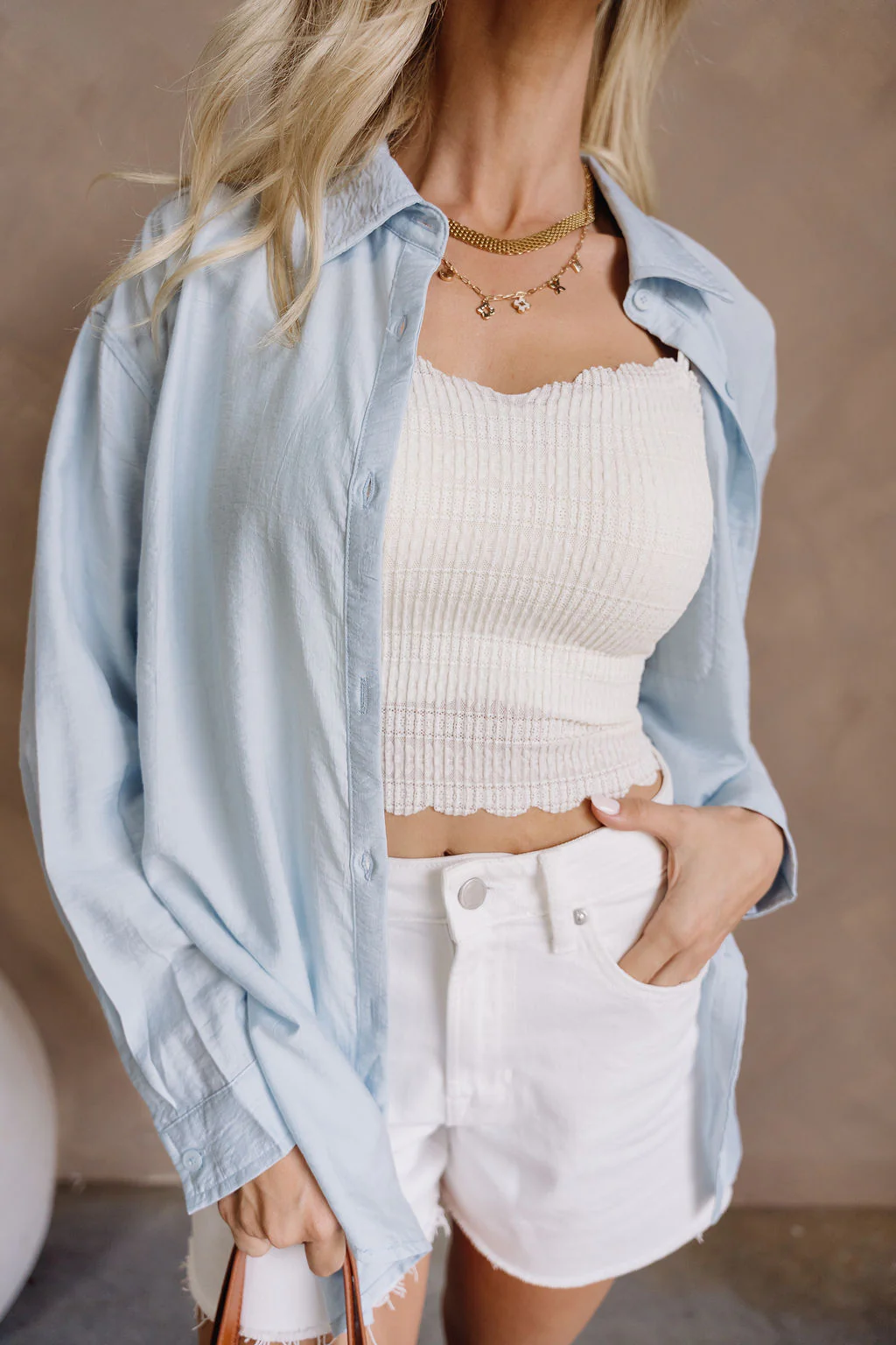 Danica Light Blue Tie-Back Top - Image 2