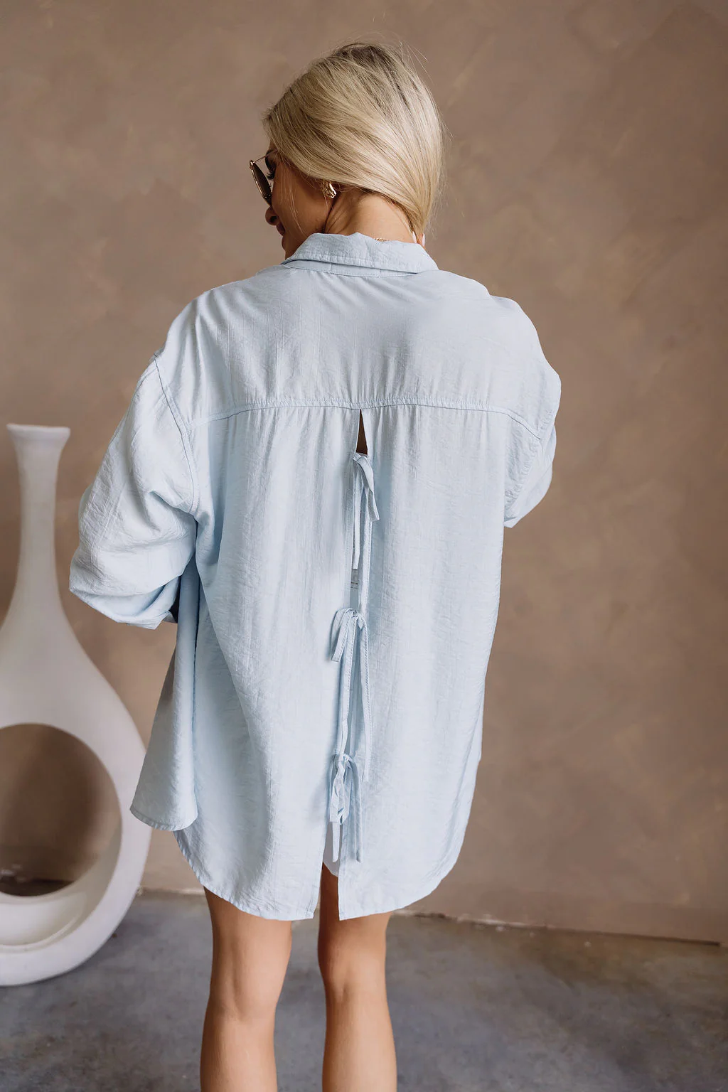 Danica Light Blue Tie-Back Top - Image 3