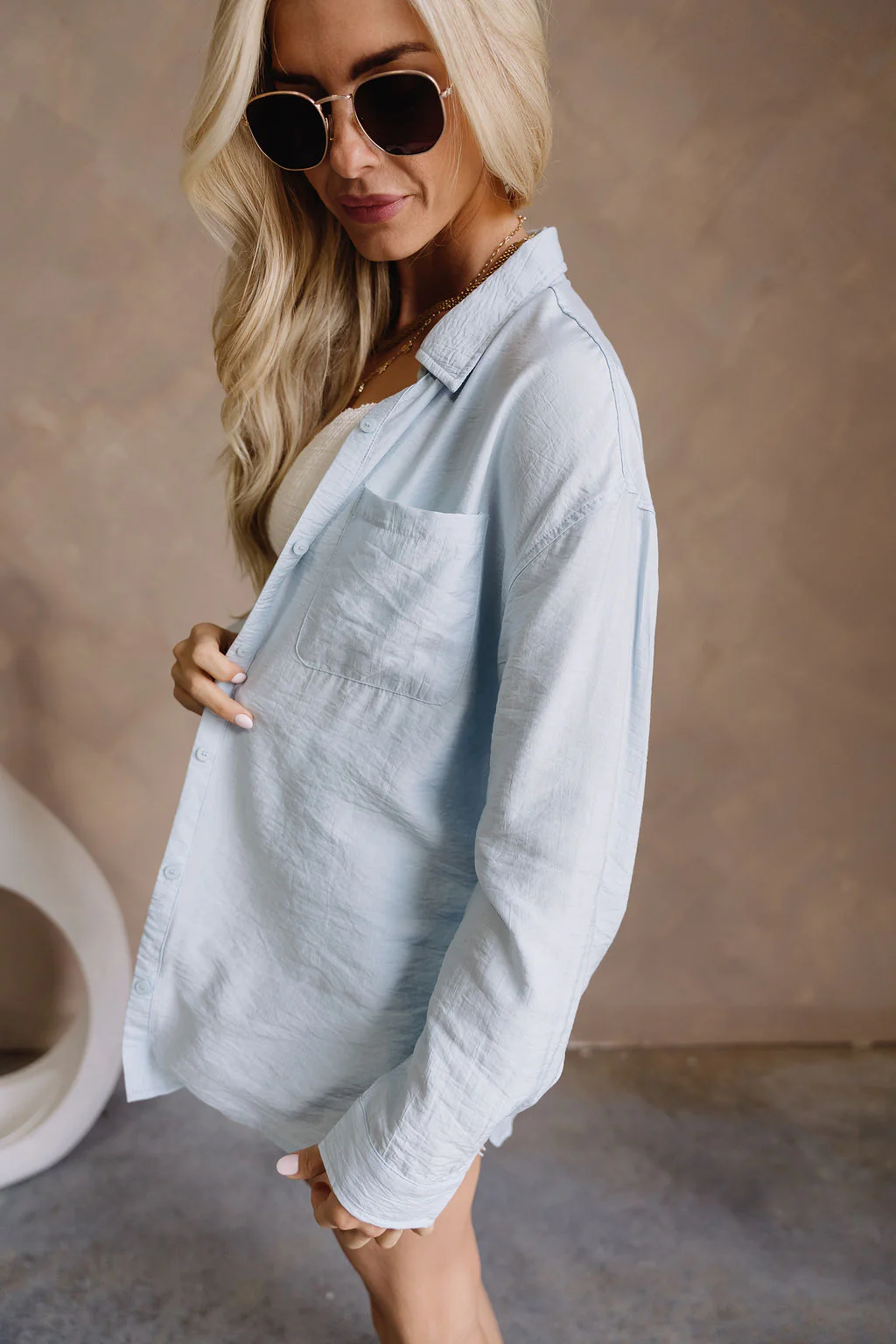 Danica Light Blue Tie-Back Top - Image 6
