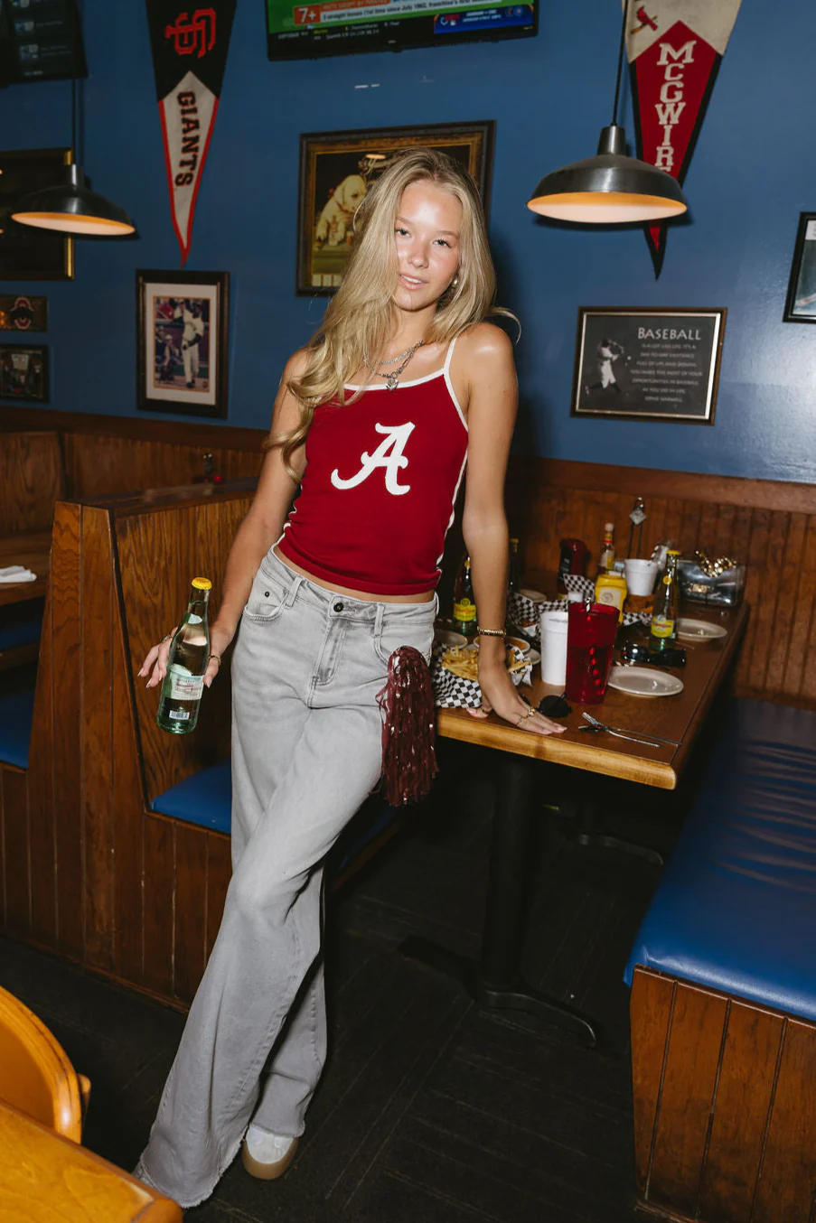 Danica Maroon & White "A" Graphic Tank - Image 2