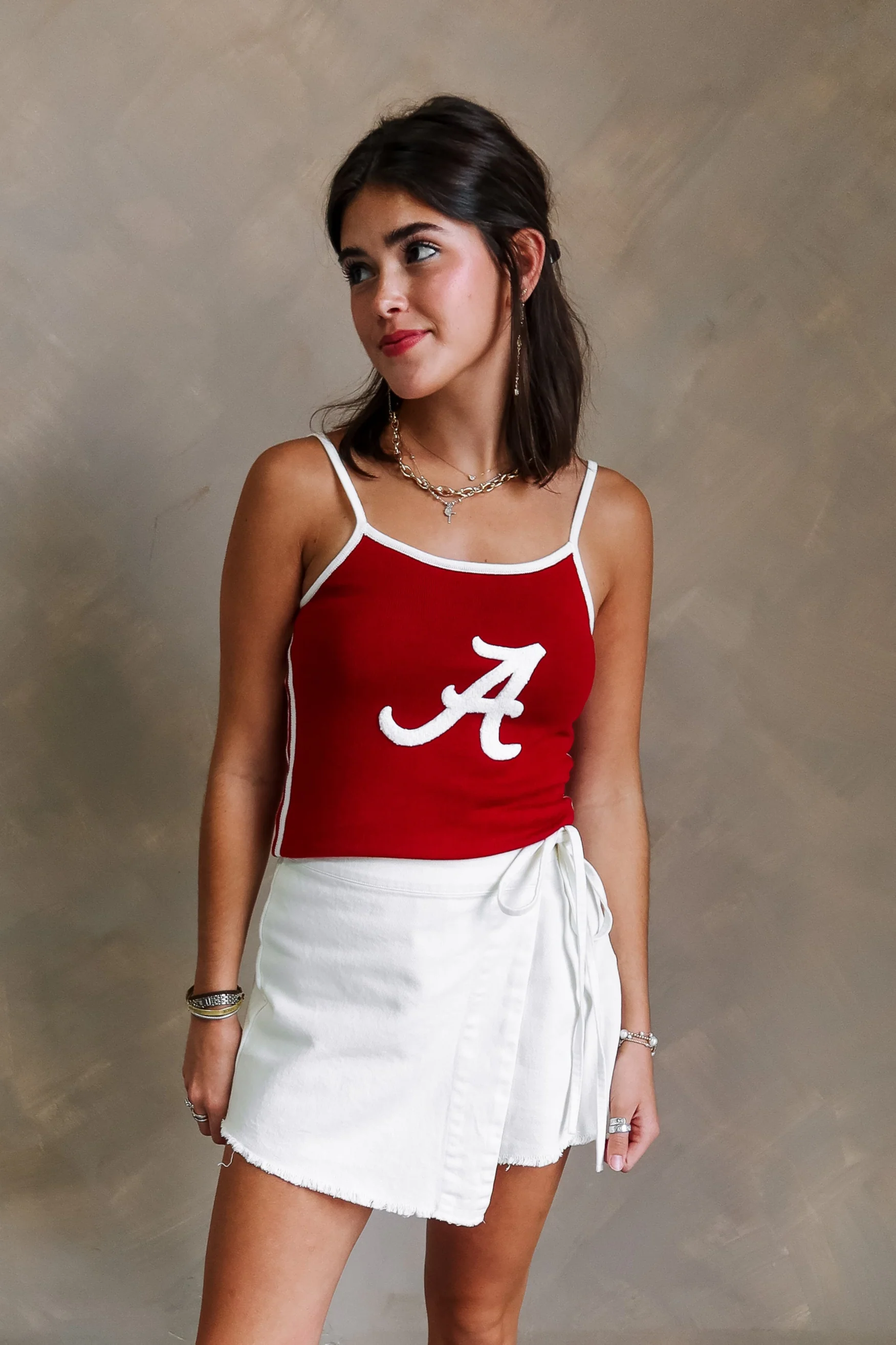 Danica Maroon & White "A" Graphic Tank - Image 5
