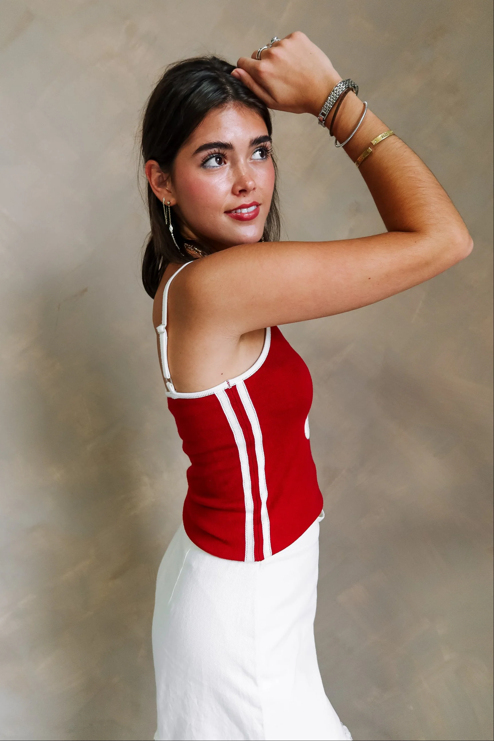 Danica Maroon & White "A" Graphic Tank - Image 7