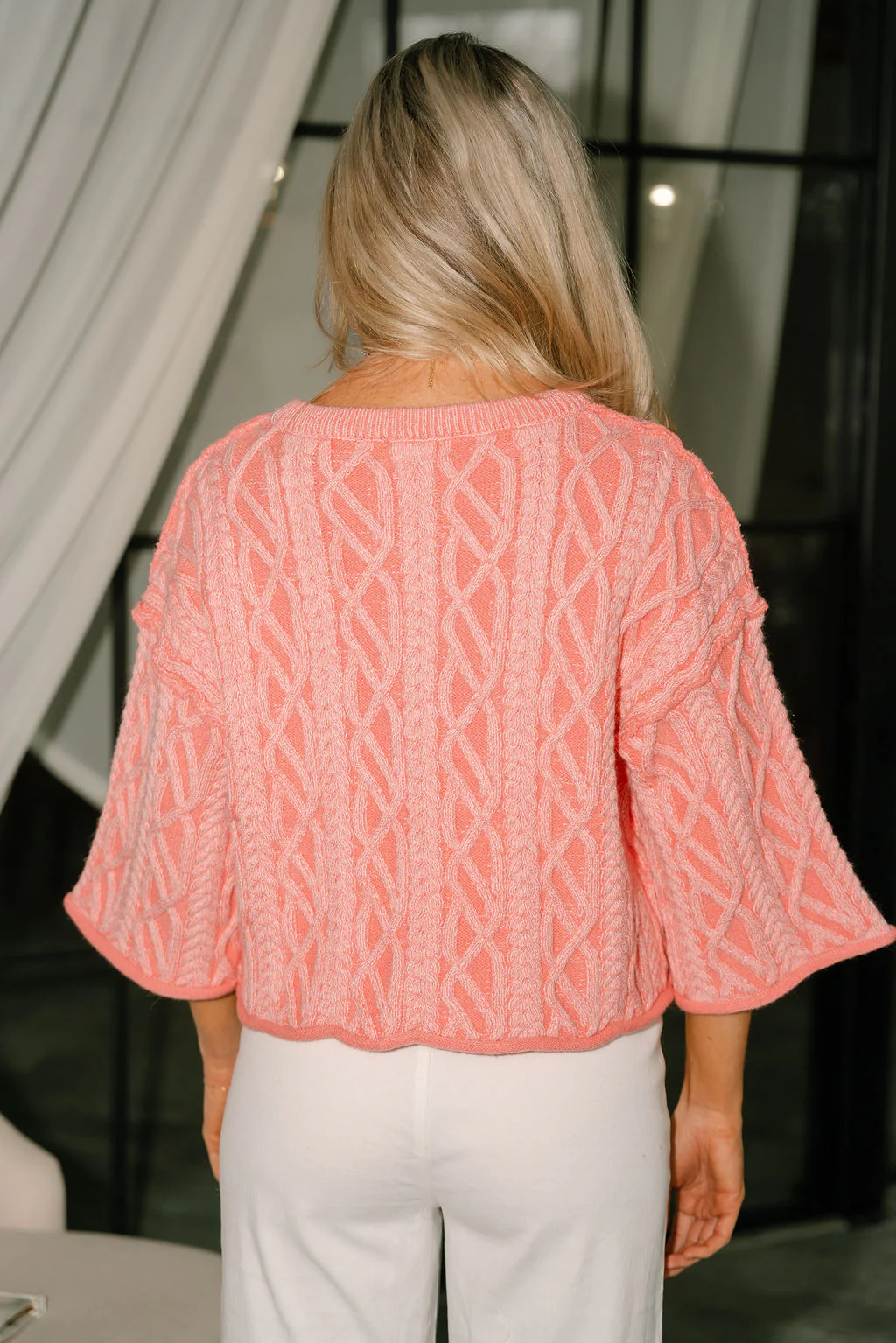 Daniela Coral Cable Knit Sweater - Image 7