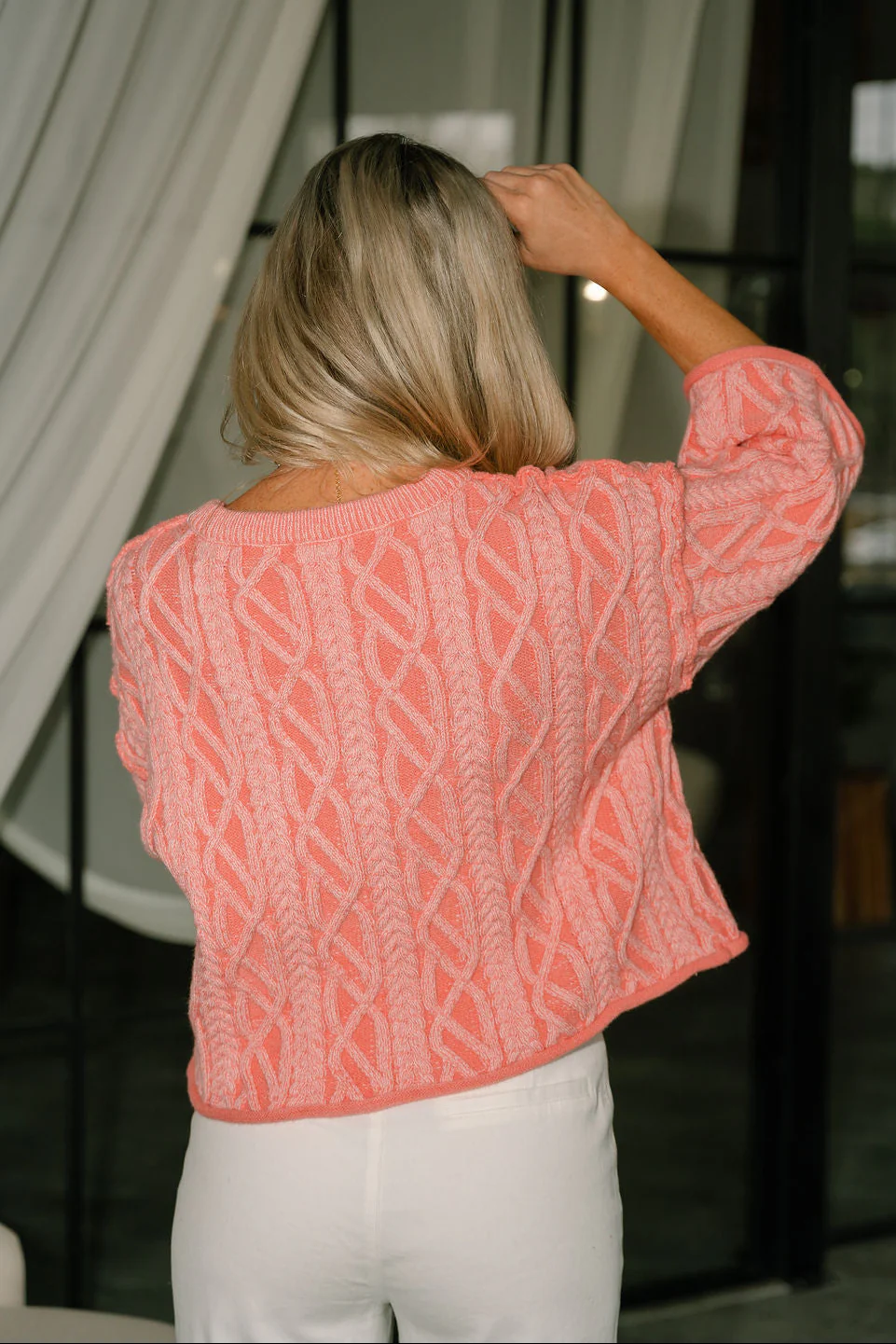 Daniela Coral Cable Knit Sweater - Image 8