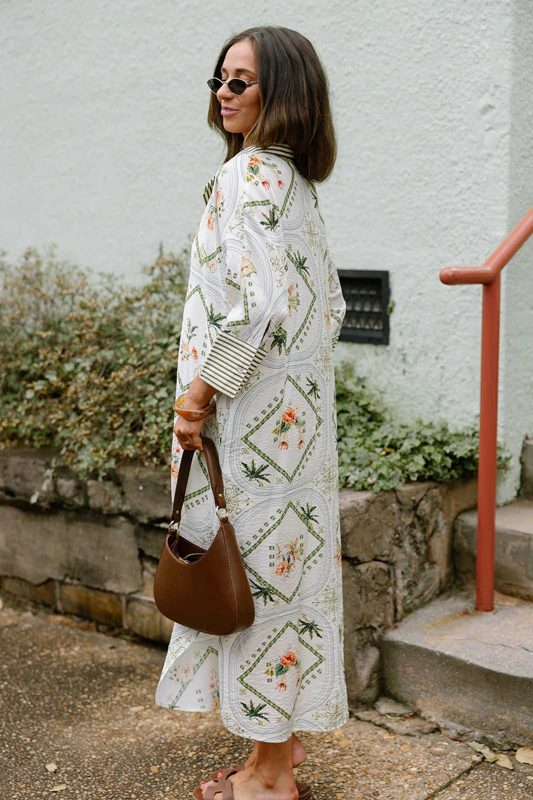 Daniela Olive & Cream Multi Tropical Midi Dress - Image 10