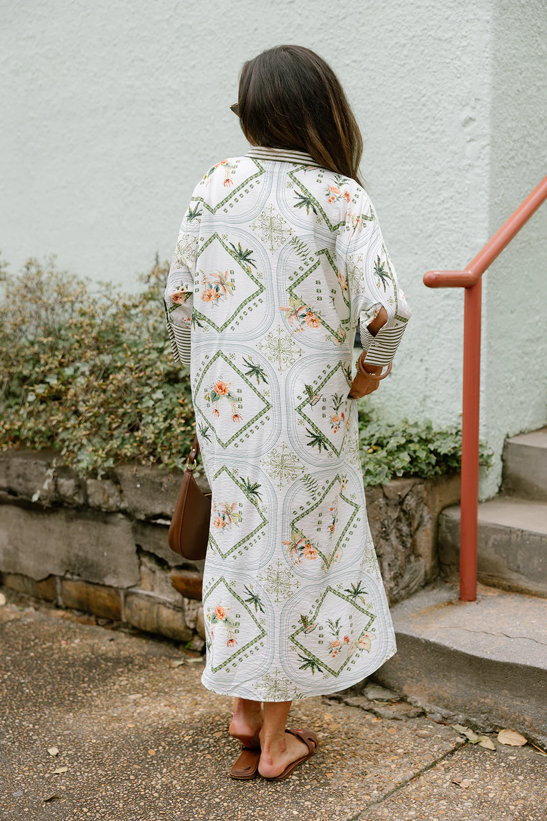 Daniela Olive & Cream Multi Tropical Midi Dress - Image 6