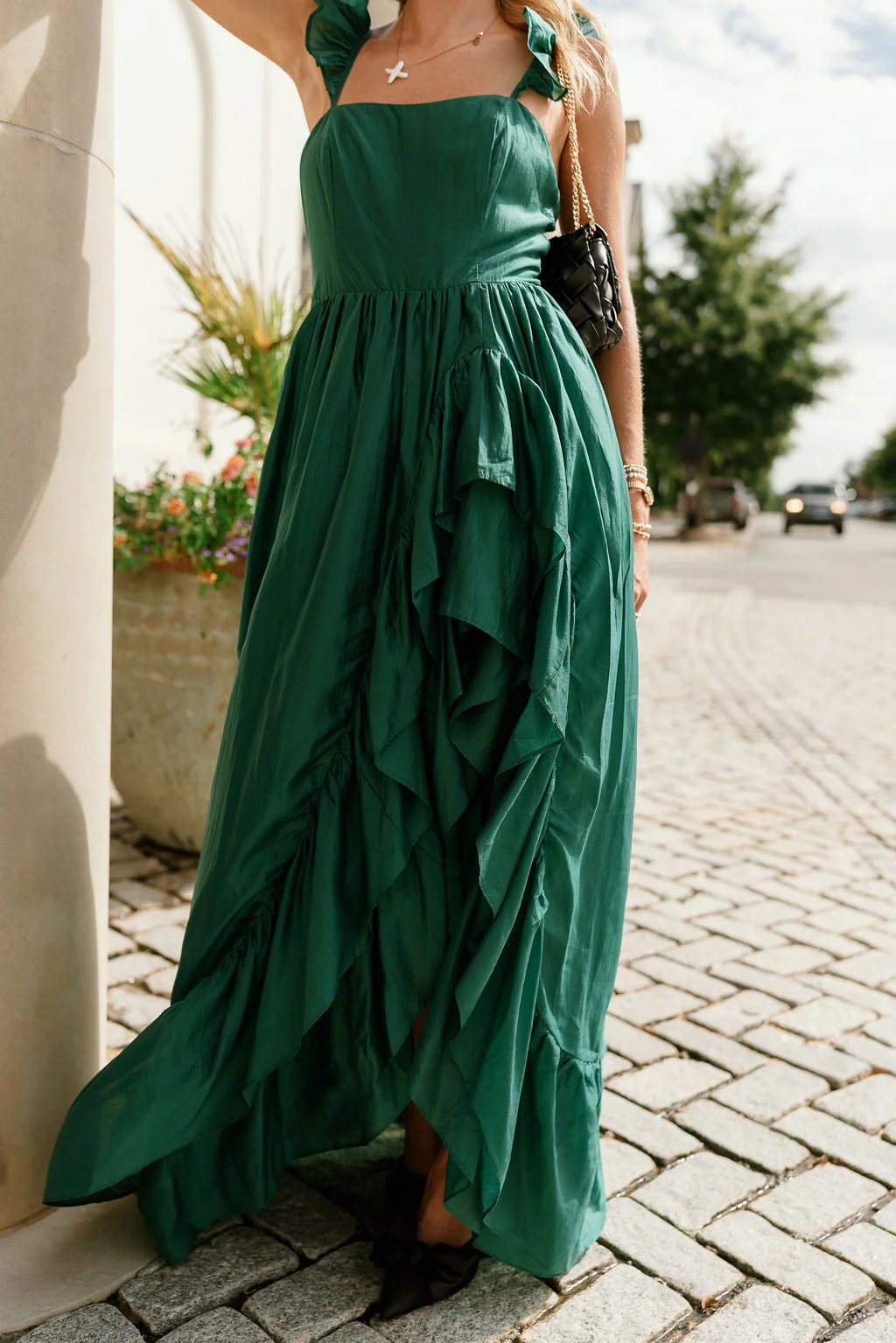 Daphne Green Ruffle Maxi Dress - Image 6