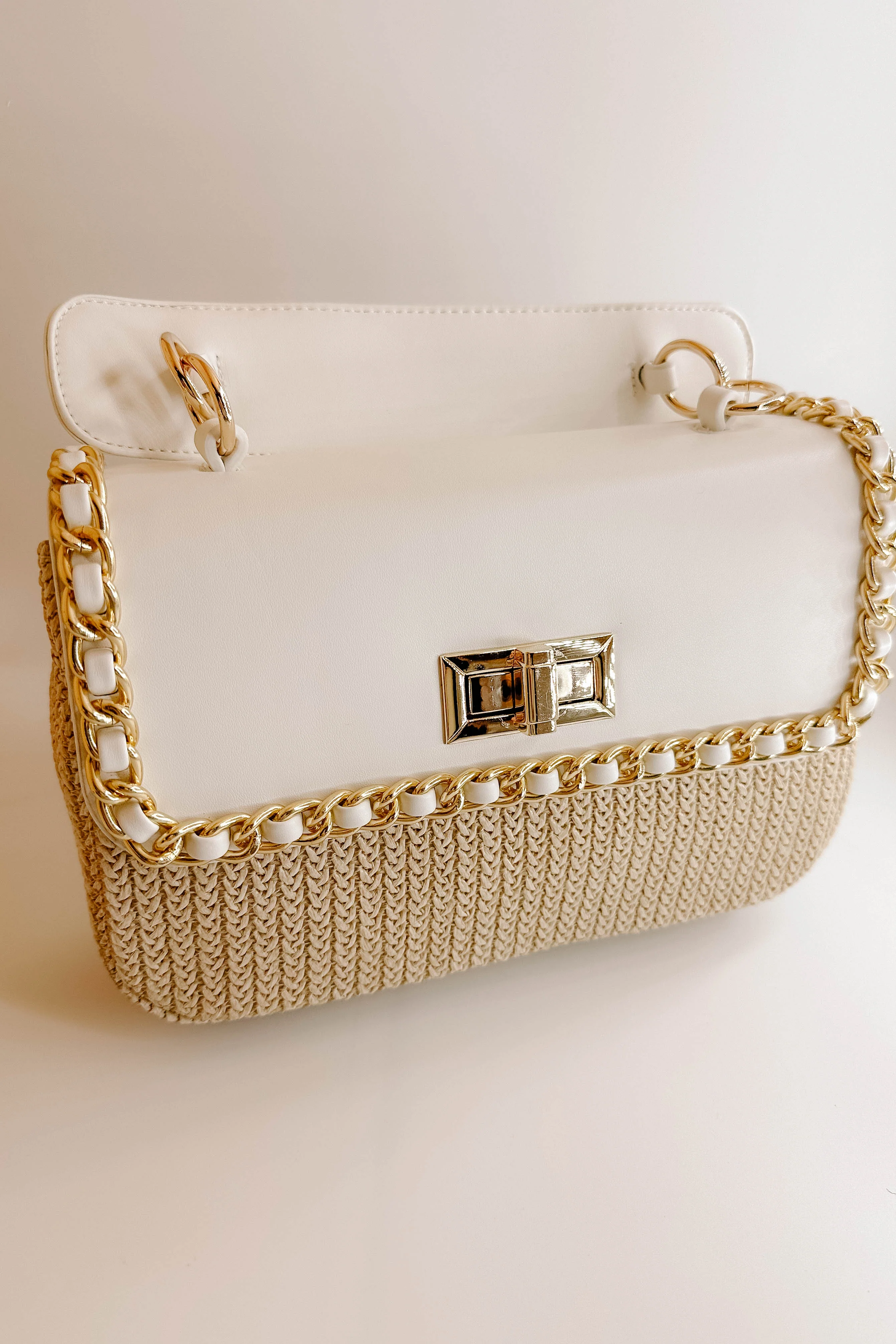 Darcy White & Natural Woven Purse - Image 2