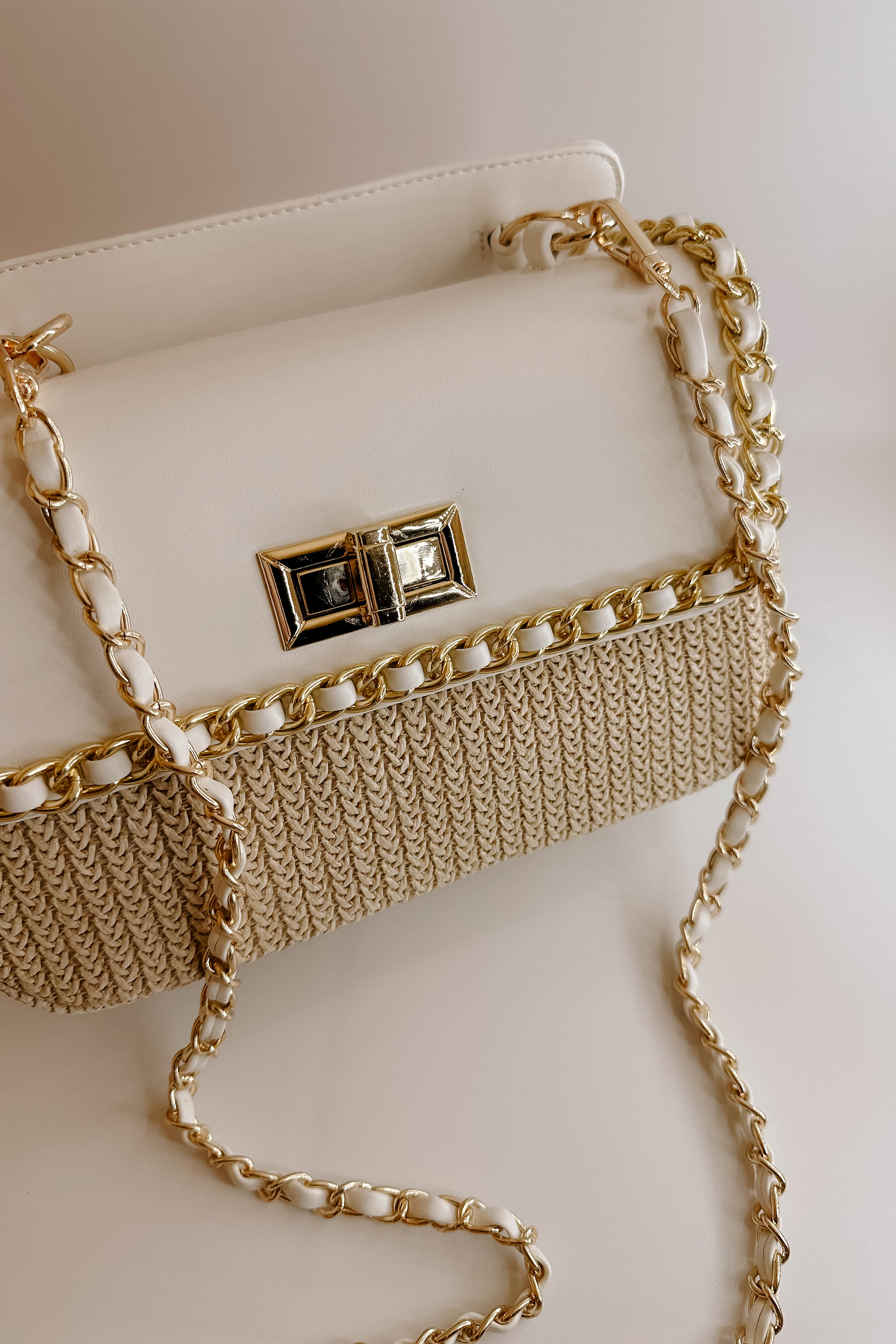 Darcy White & Natural Woven Purse - Image 3