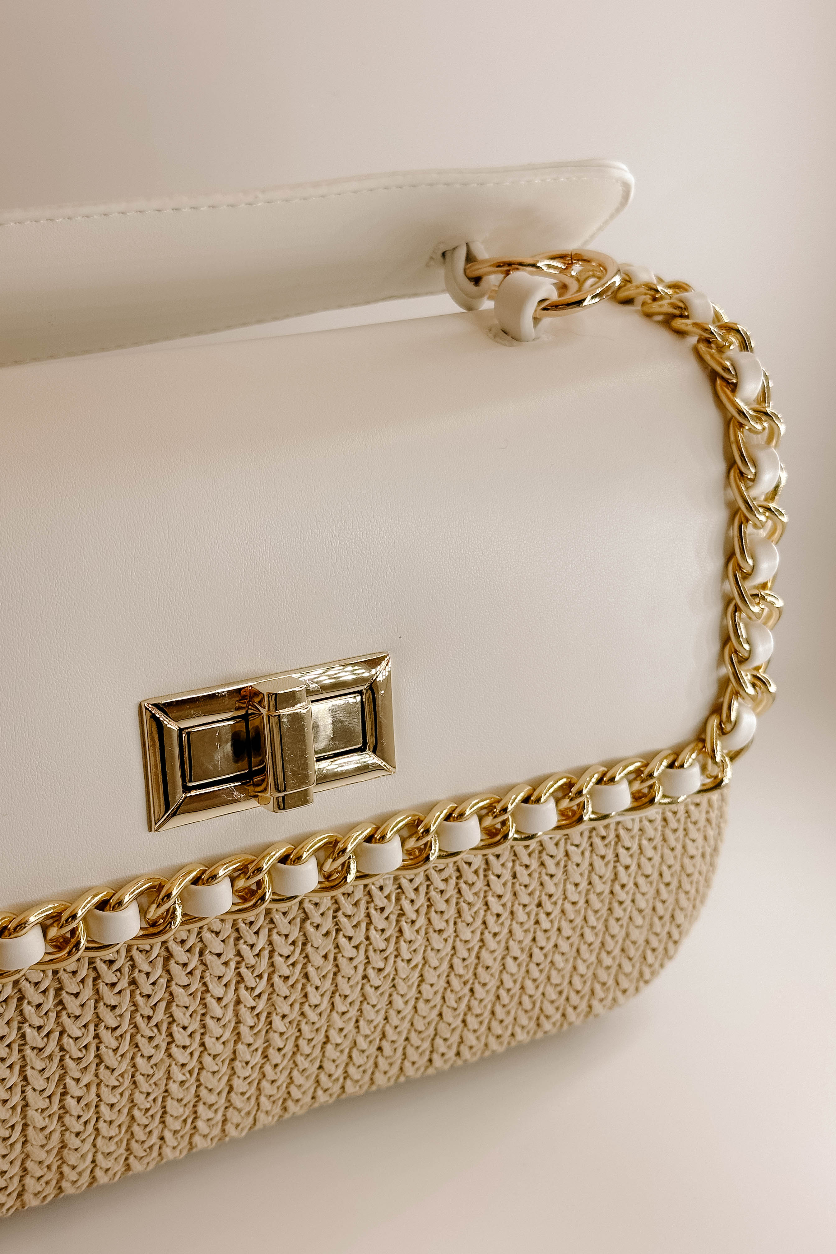 Darcy White & Natural Woven Purse - Image 5