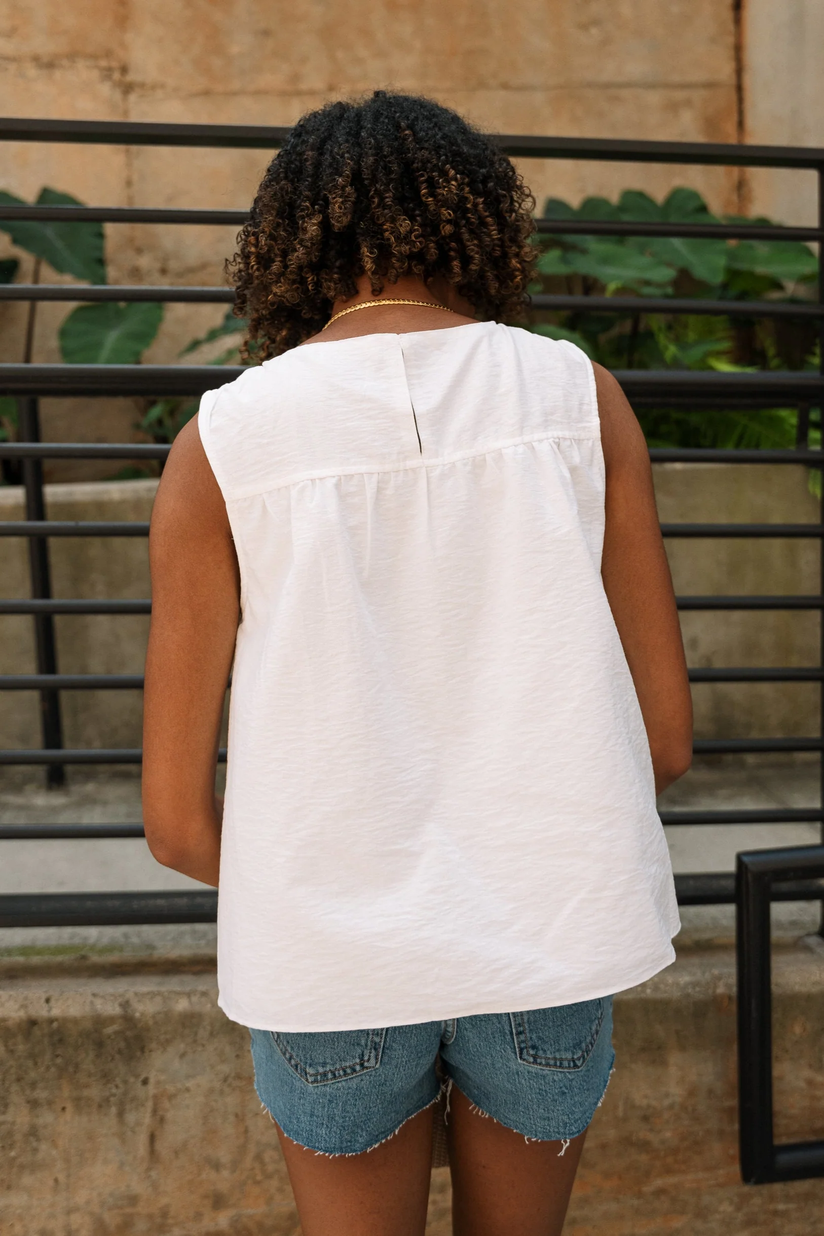Davina White Peplum Tank - Image 7