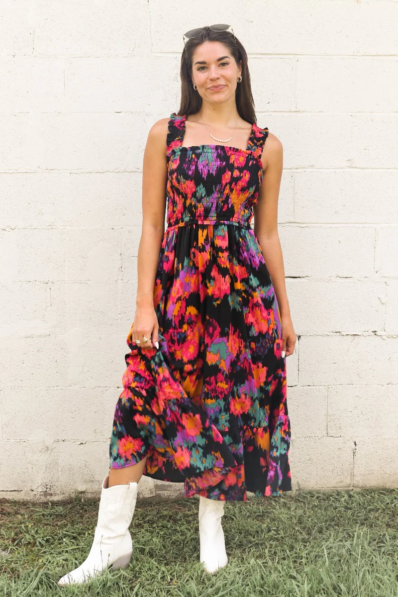 Daydreamer Midi Dress in Black