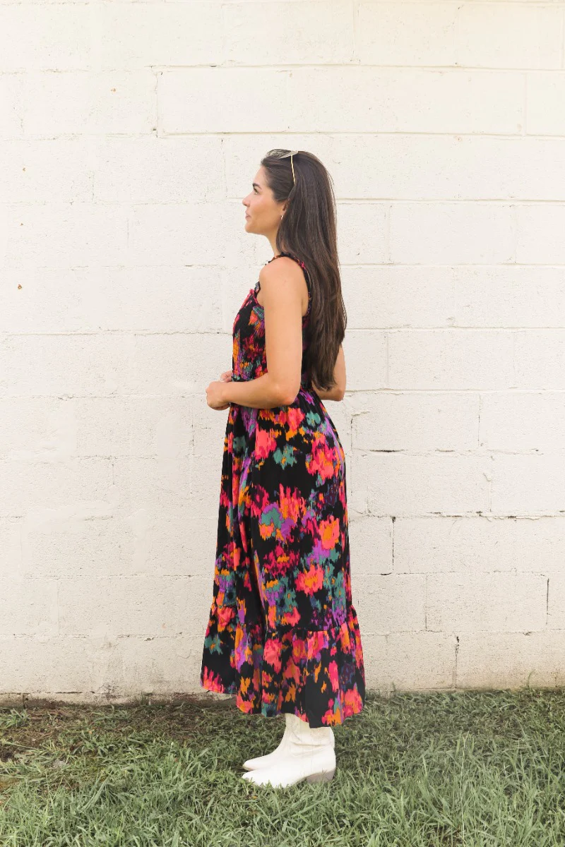Daydreamer Midi Dress in Black - Image 6