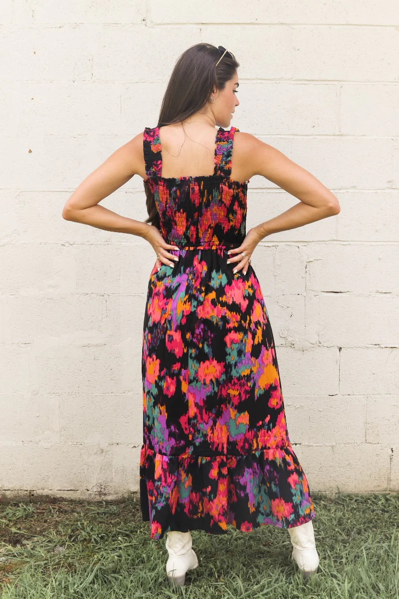 Daydreamer Midi Dress in Black - Image 7