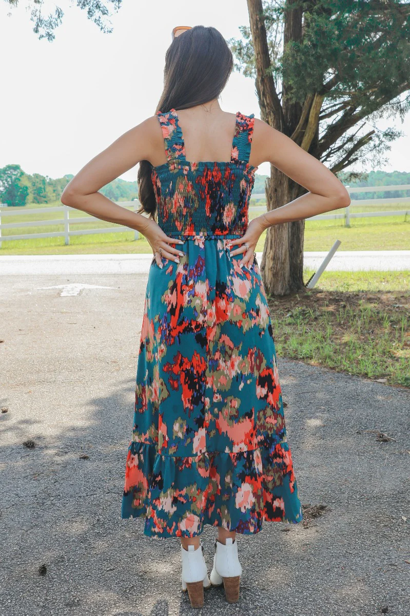 Daydreamer Midi Dress in Hunter Green - Image 5