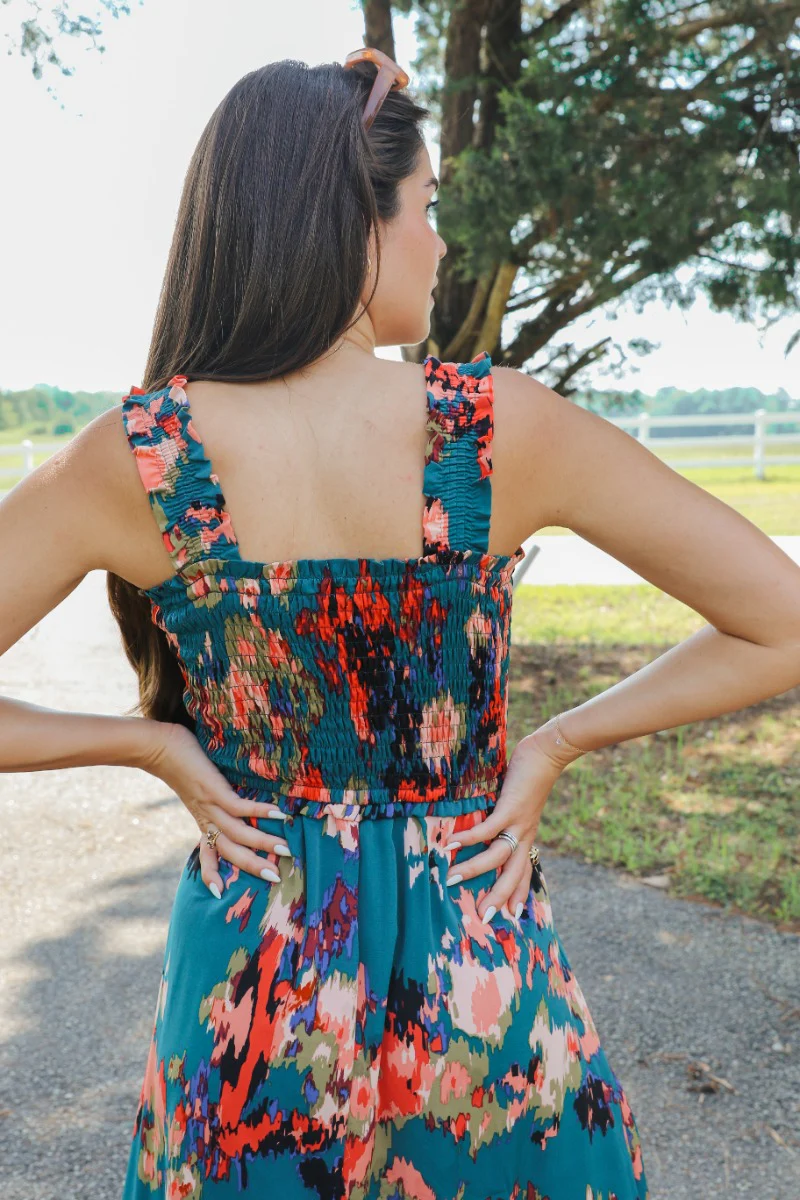 Daydreamer Midi Dress in Hunter Green - Image 6