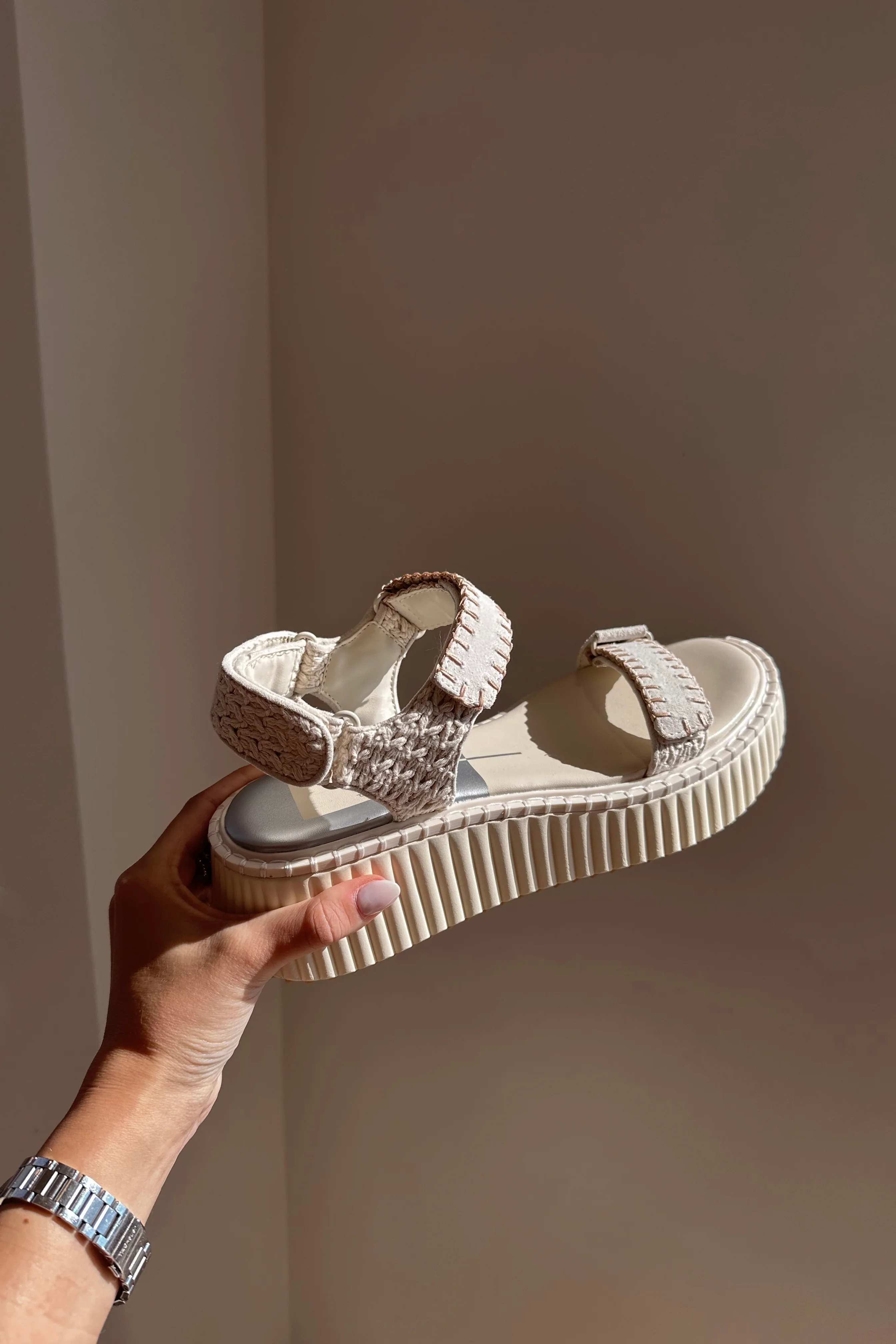 Debra Sandal in Ivory Suede - Image 3