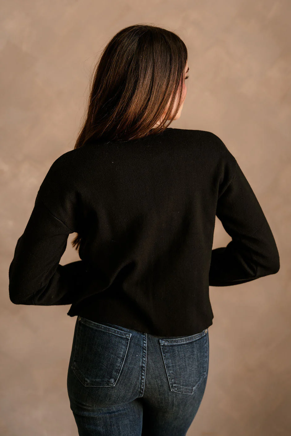 Delaney Black & Gold Button-Up Pocket Cardigan - Image 10