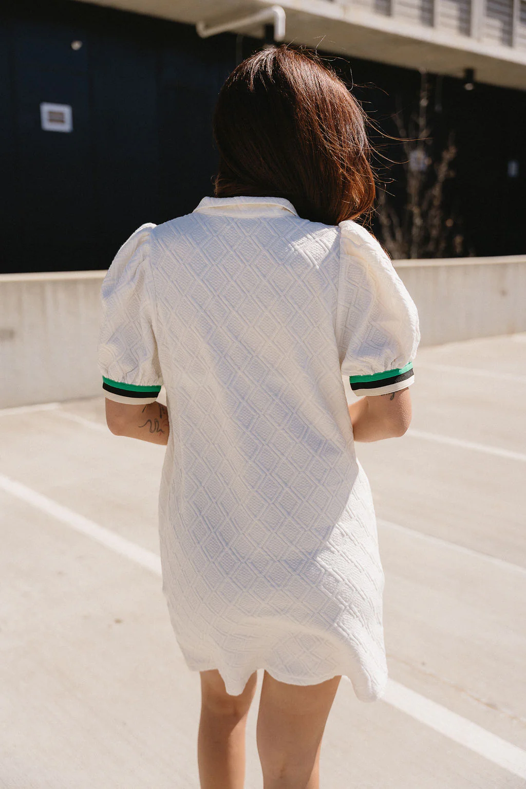 Delaney Cream Color Block Mini Dress - Image 7