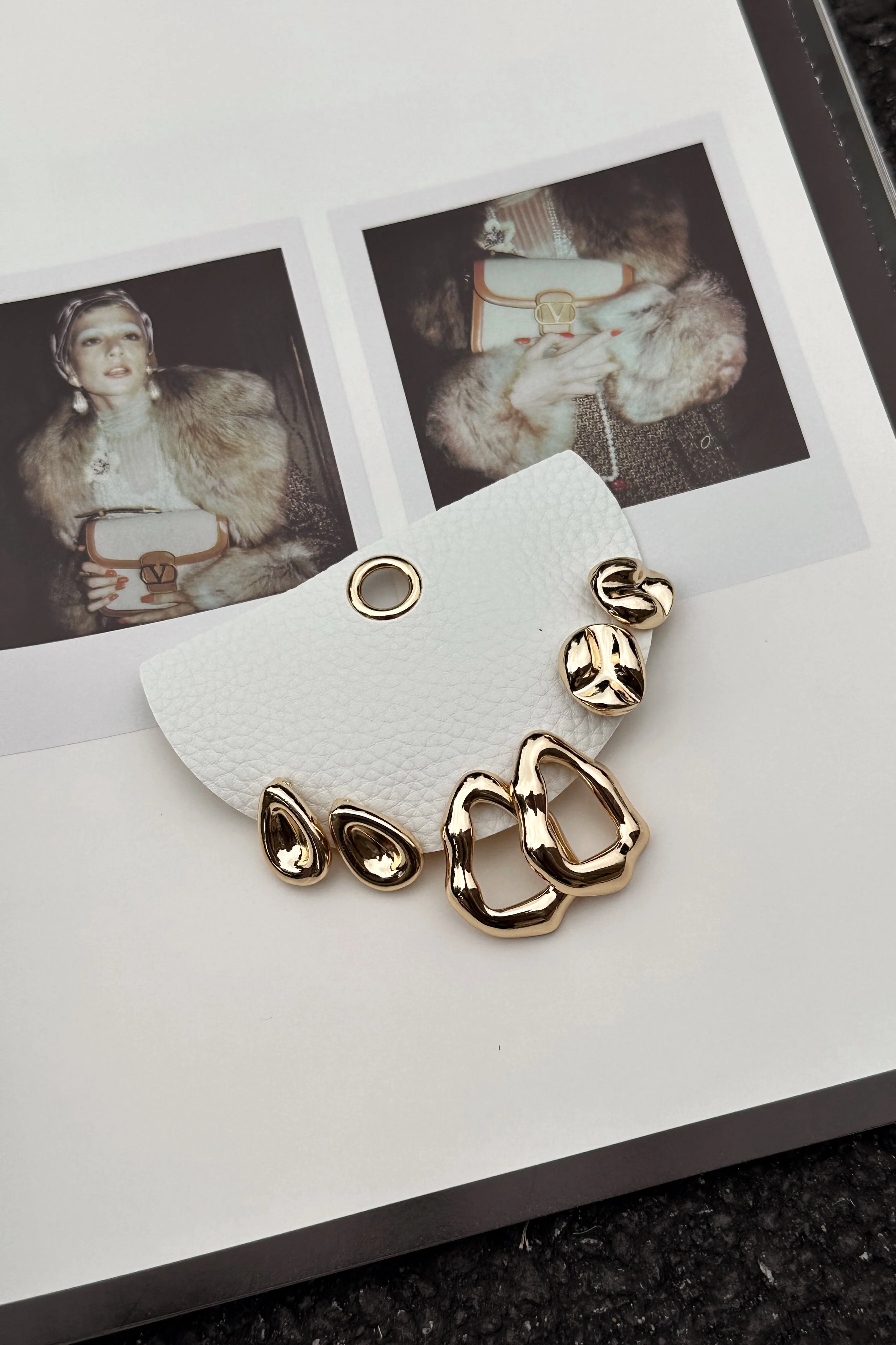 Delaney Gold Hammered Earring Set