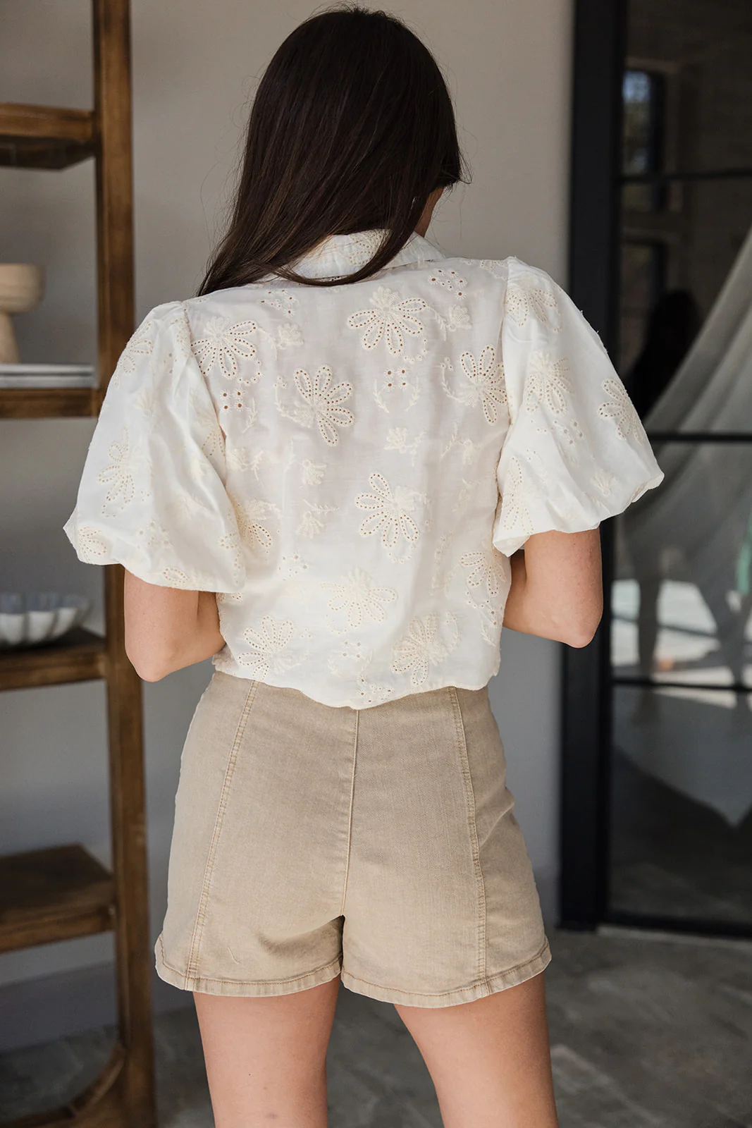 Delaney Khaki Denim Mini Skort - Image 4