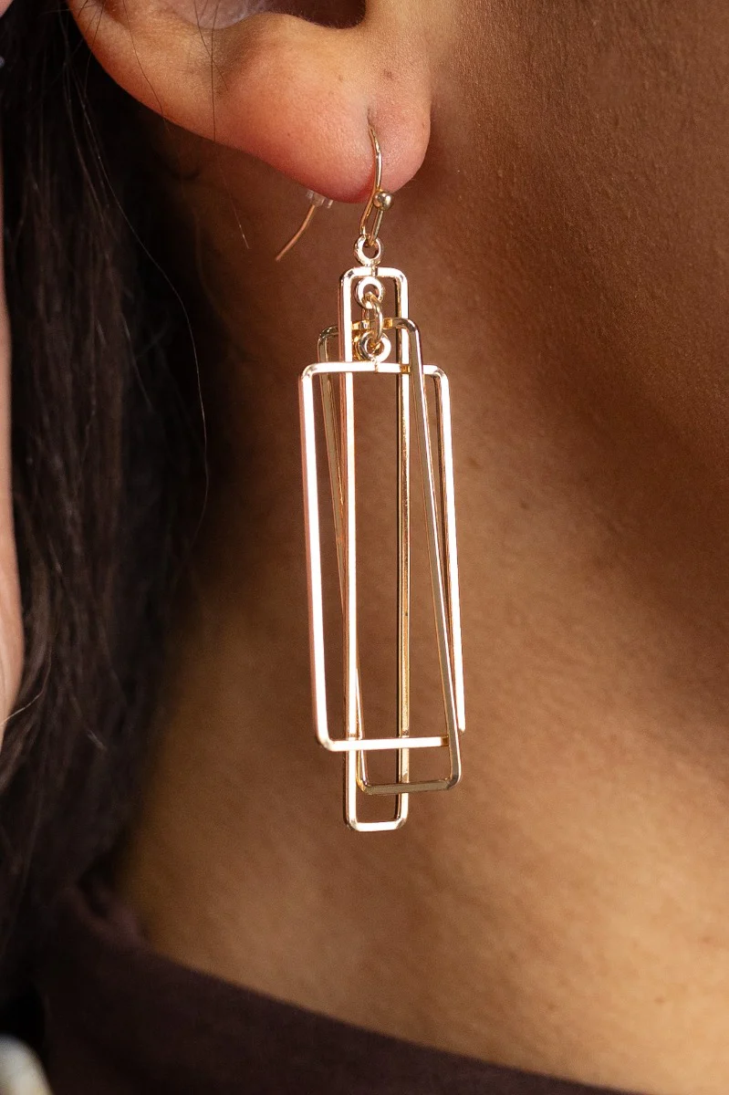 Delilah Gold Geometric Earrings - Image 2