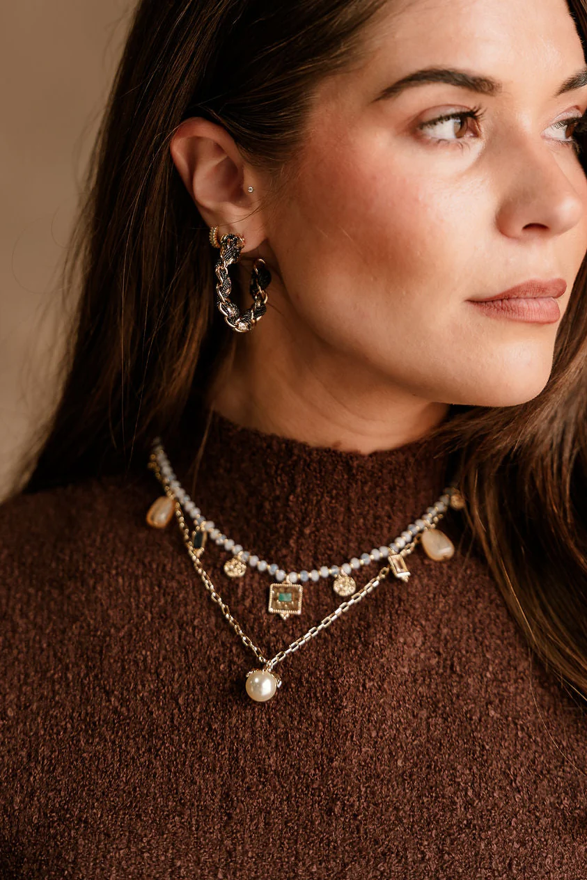Delilah Layered Stone & Medallion Necklace