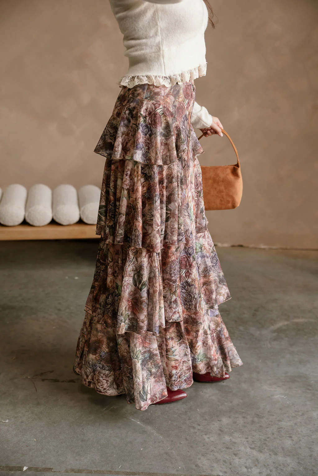 Delilah Multi Floral Tiered Maxi Skirt - Image 10