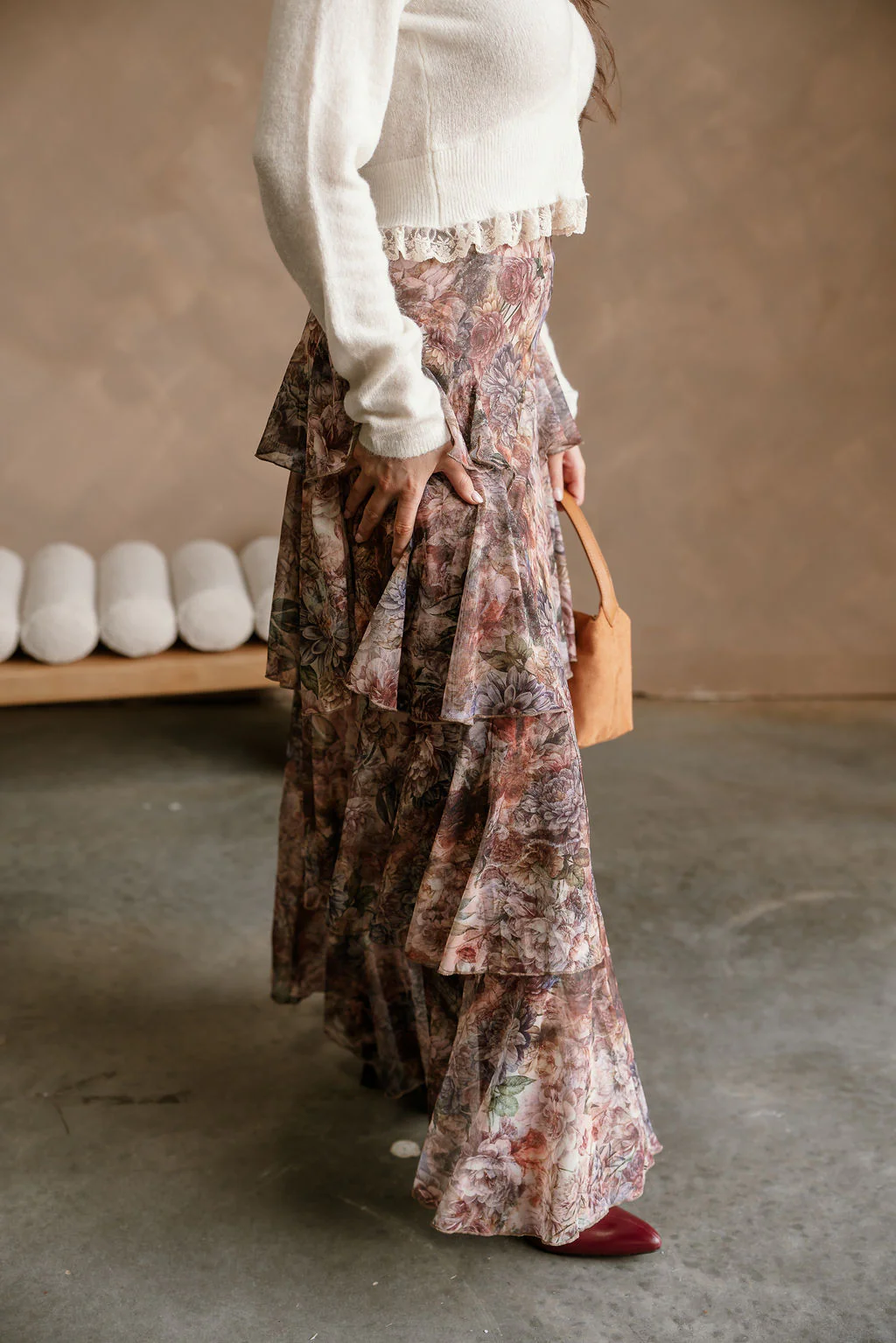 Delilah Multi Floral Tiered Maxi Skirt - Image 3