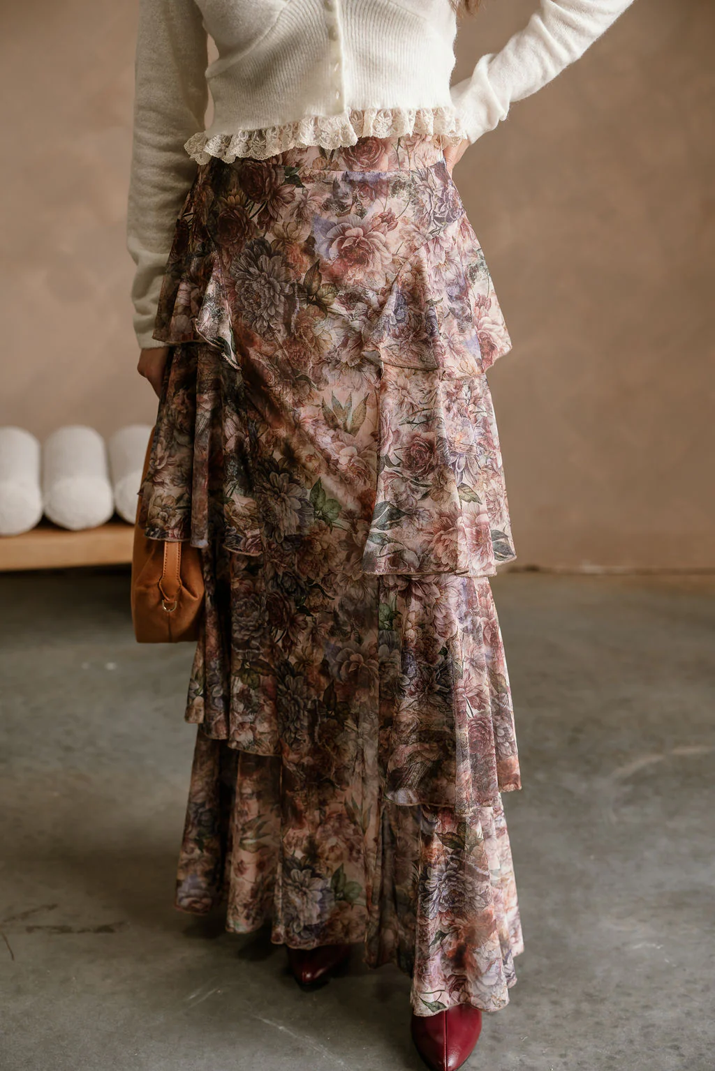 Delilah Multi Floral Tiered Maxi Skirt - Image 6