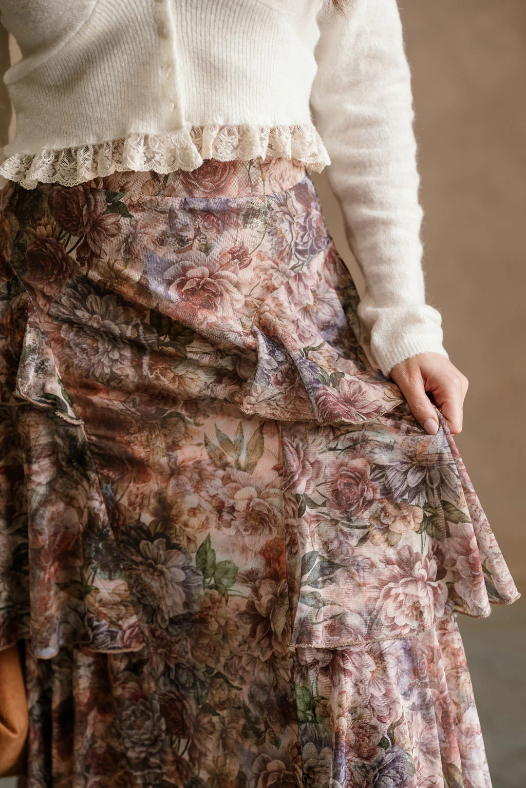 Delilah Multi Floral Tiered Maxi Skirt - Image 7
