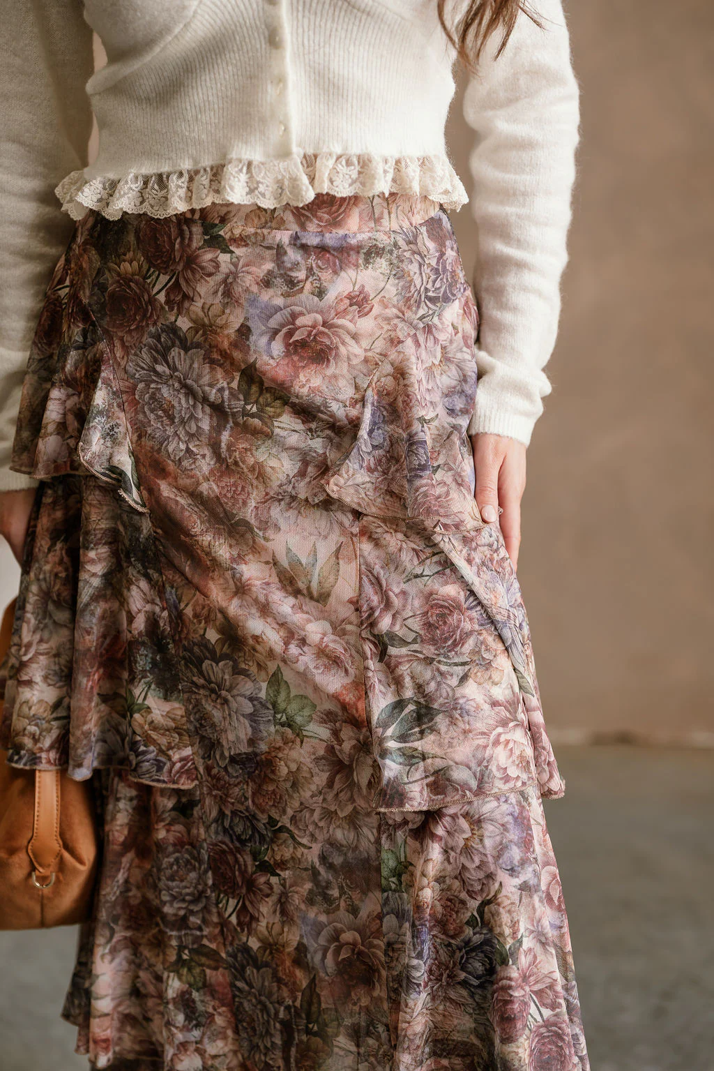 Delilah Multi Floral Tiered Maxi Skirt - Image 8