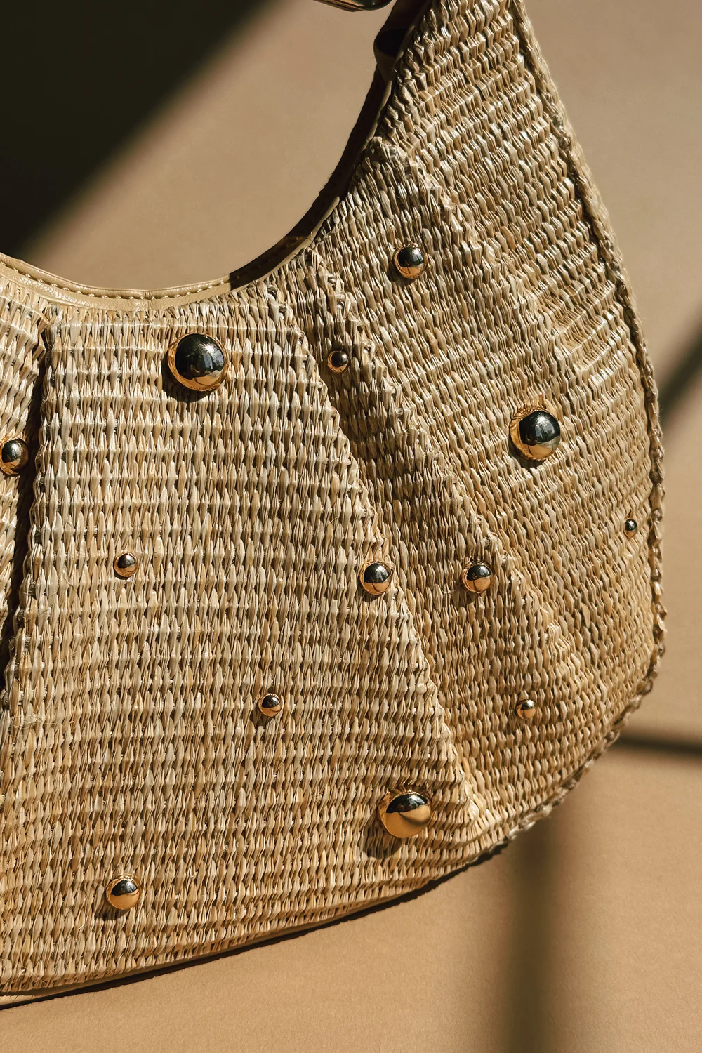 Delilah Natural Woven & Gold Embellished Purse - Image 11