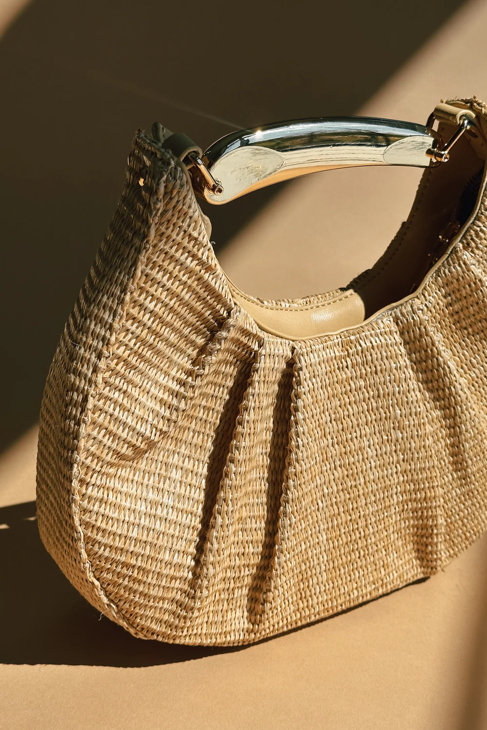 Delilah Natural Woven & Gold Embellished Purse - Image 6