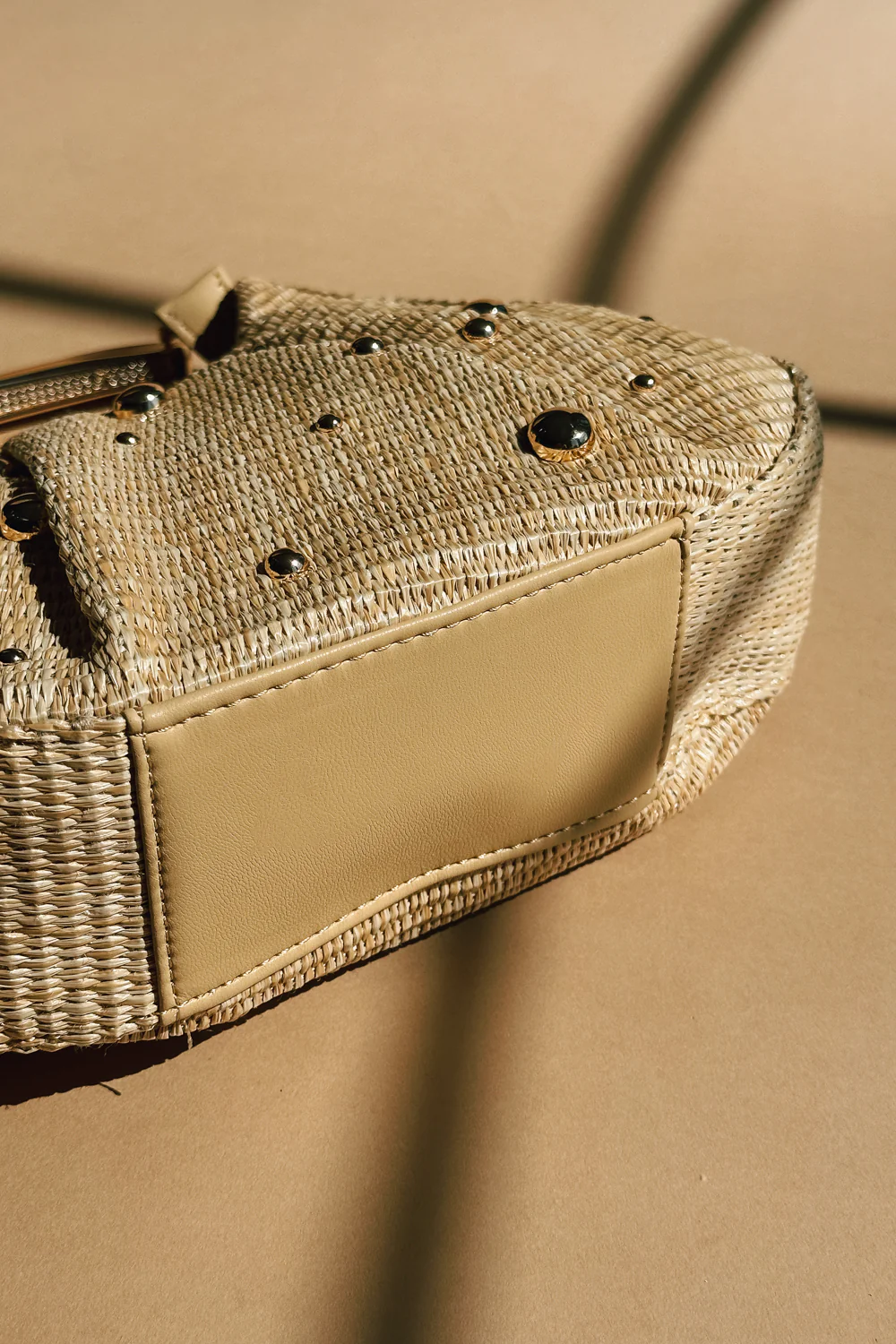 Delilah Natural Woven & Gold Embellished Purse - Image 8