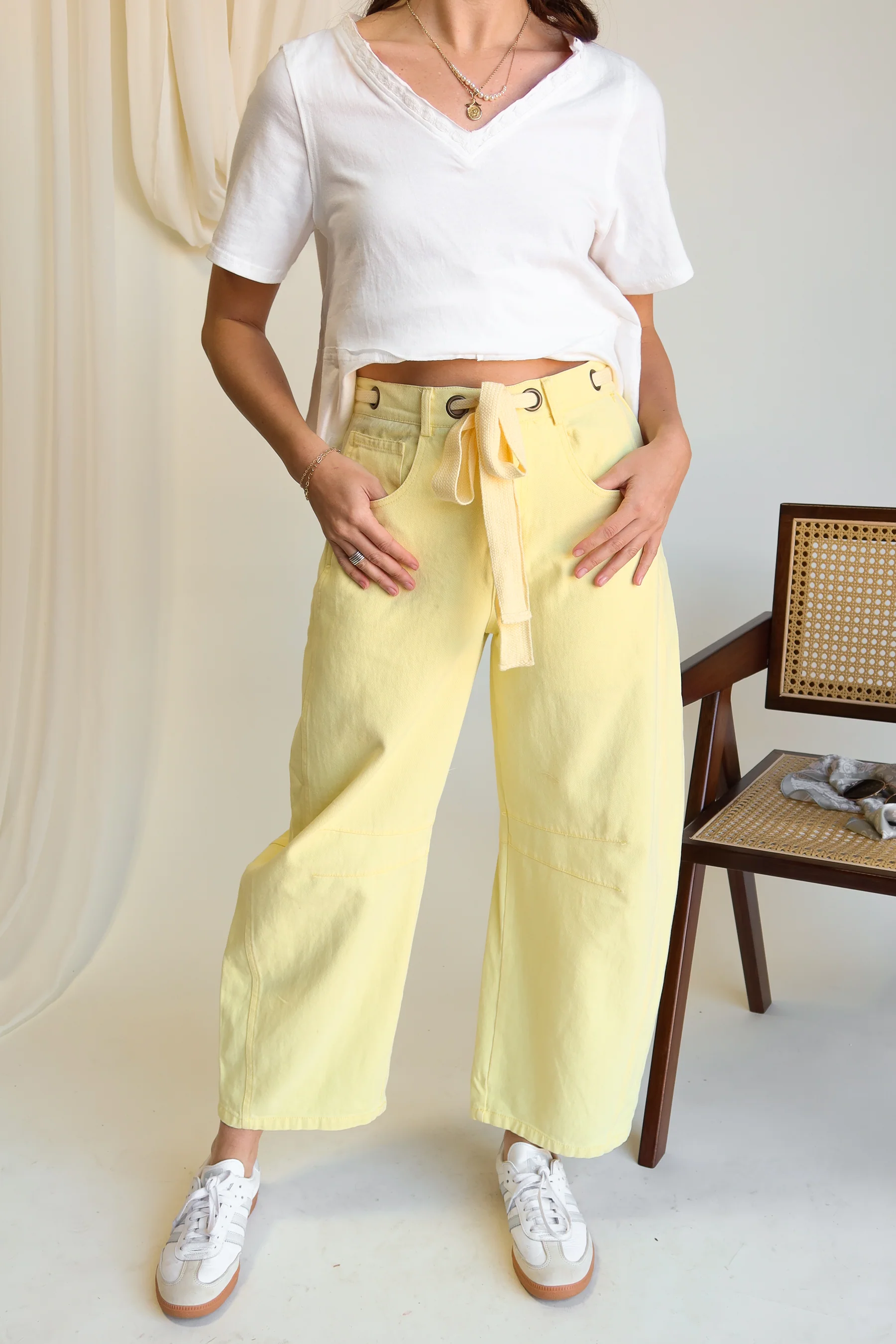 Delilah Yellow Denim Barrel Jeans - Image 2