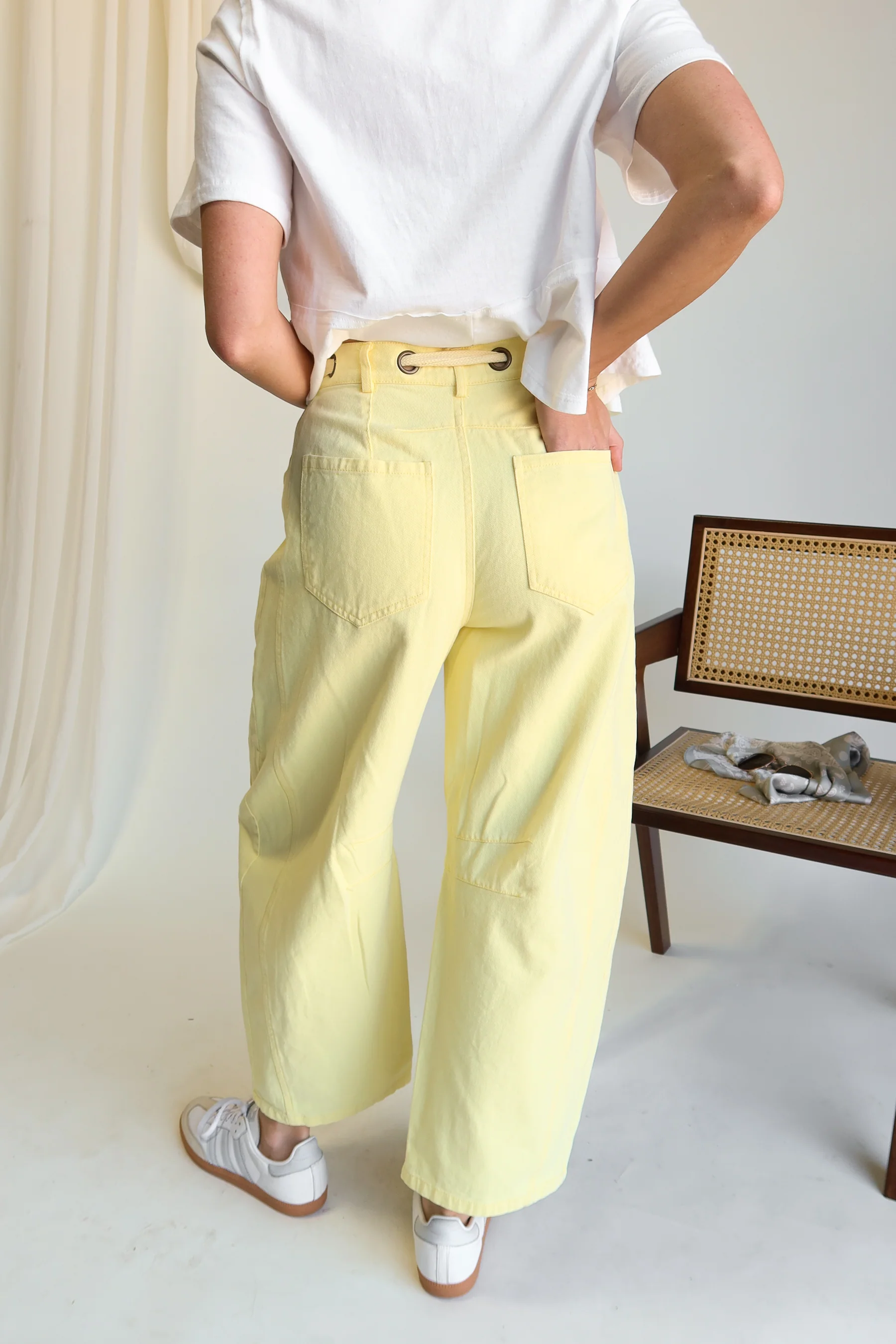 Delilah Yellow Denim Barrel Jeans - Image 4