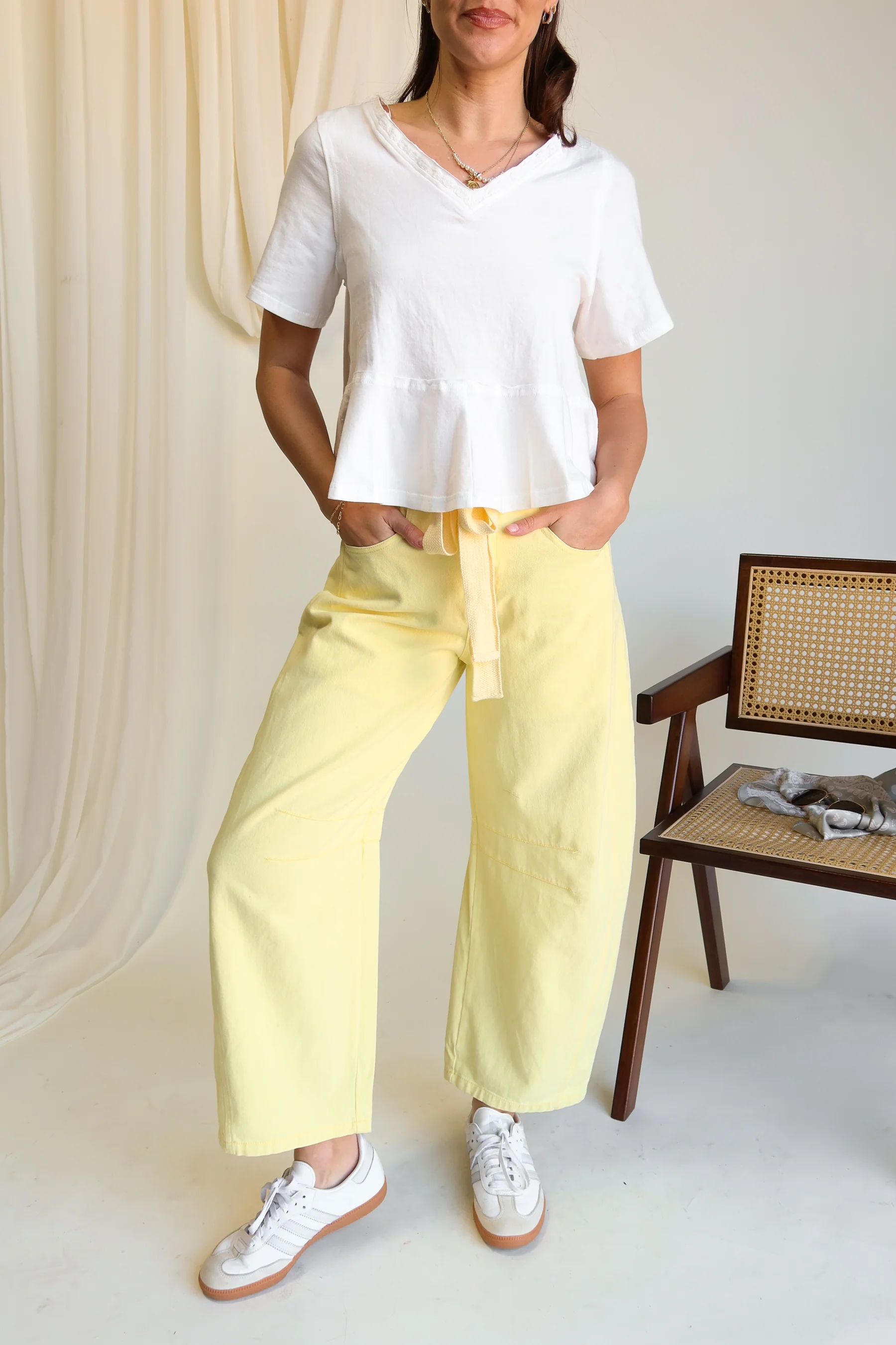 Delilah Yellow Denim Barrel Jeans - Image 5
