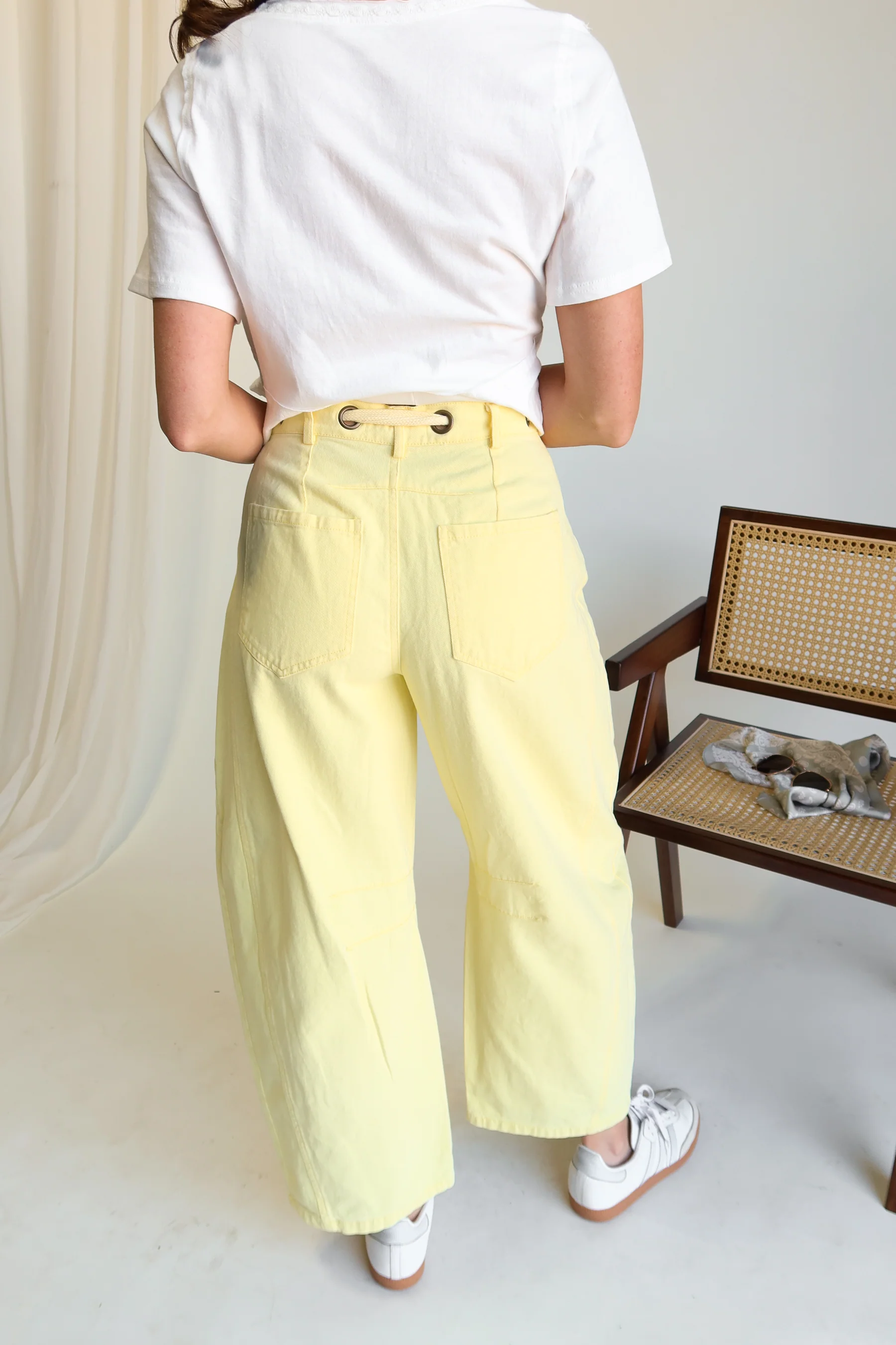 Delilah Yellow Denim Barrel Jeans - Image 8