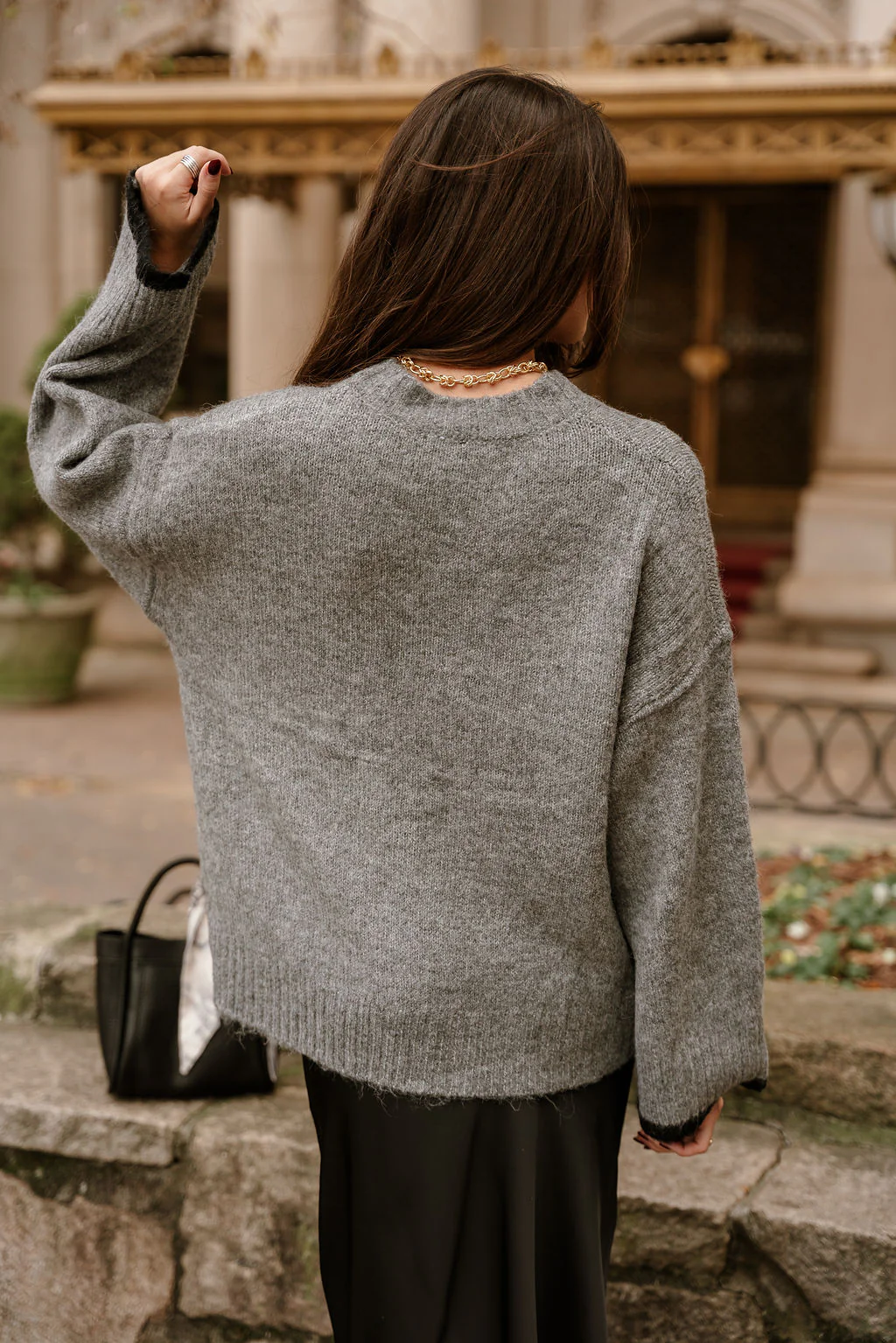 Destiny Grey & Black Pocket Sweater - Image 11